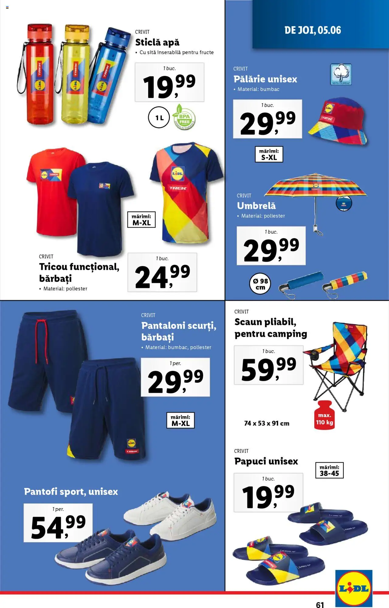 Catalog LIDL 2 - 8 Iunie 2025 | Pagina 61 | Produse: Scaun, Tricou, Fructe, Papuci