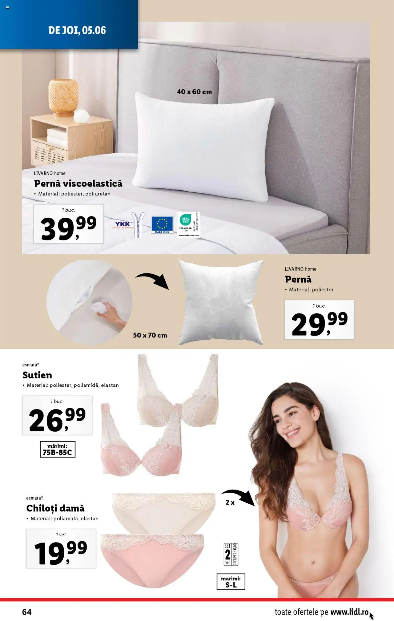 Catalog LIDL 2 - 8 Iunie 2025 | Pagina 64 | Produse: Pernă, Chiloți, Sutien