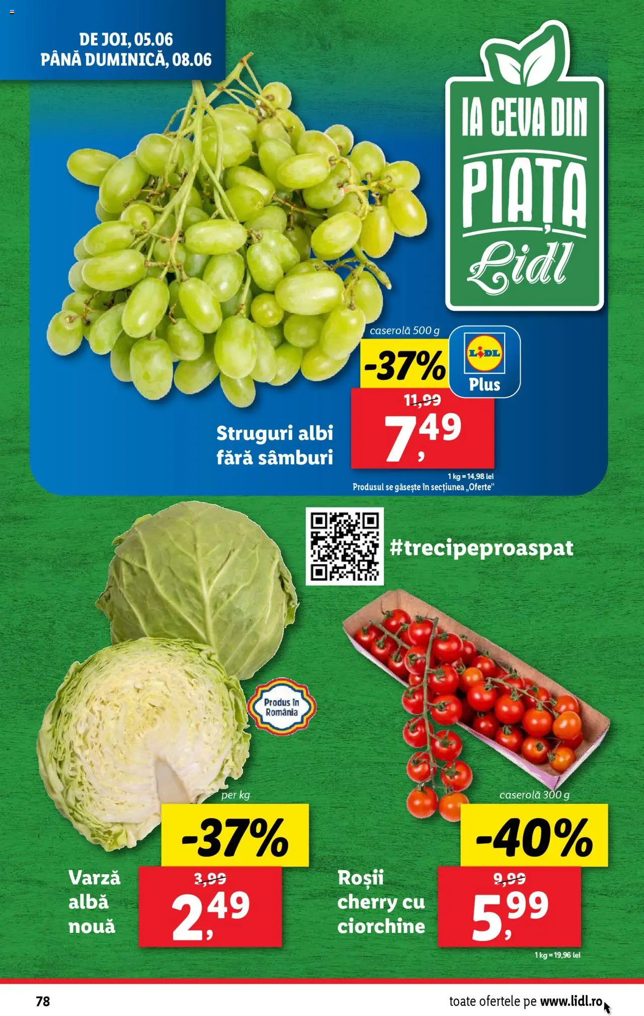 Catalog LIDL 2 - 8 Iunie 2025 | Pagina 78 | Produse: Varză, Struguri, Roșii