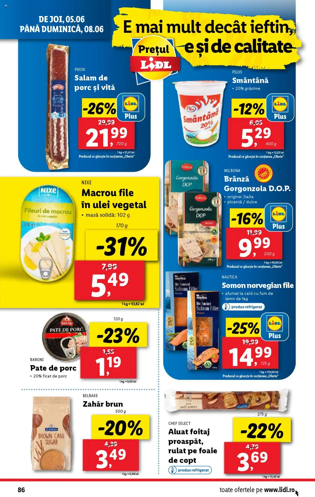 Catalog LIDL 2 - 8 Iunie 2025 | Pagina 86 | Produse: Pate, Gorgonzola, Ulei, Smântână