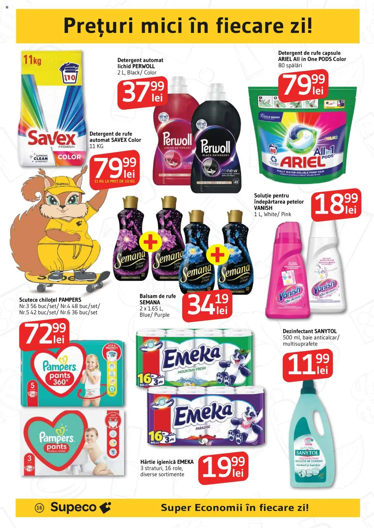 Catalog Supeco 29 Mai - 11 Iunie 2025 | Pagina 16 | Produse: Role, Mici, Balsam de rufe, Çelik Mama ve Su Kabı
