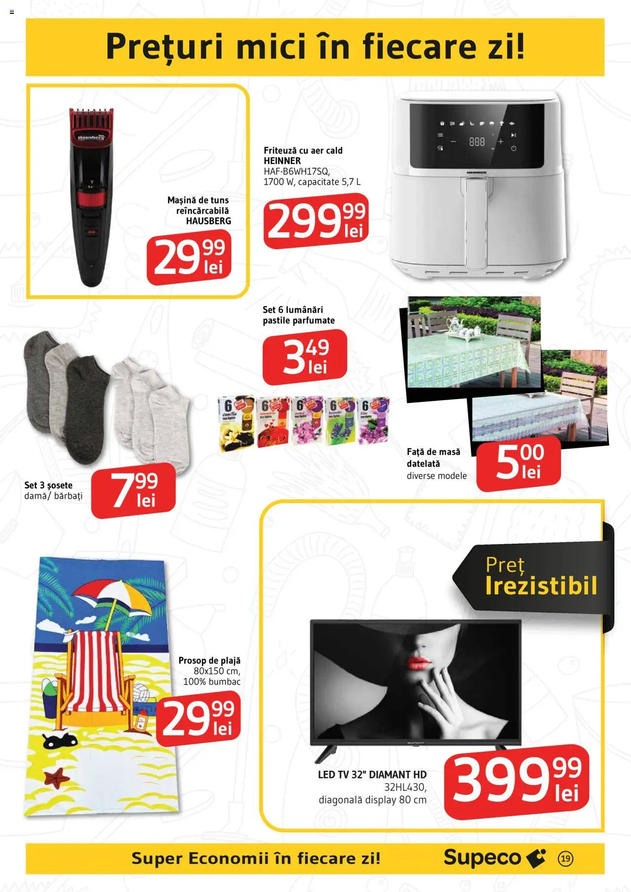 Catalog Supeco 29 Mai - 11 Iunie 2025 | Pagina 19 | Produse: Față de masă, Masă, Șosete, Mașină de tuns