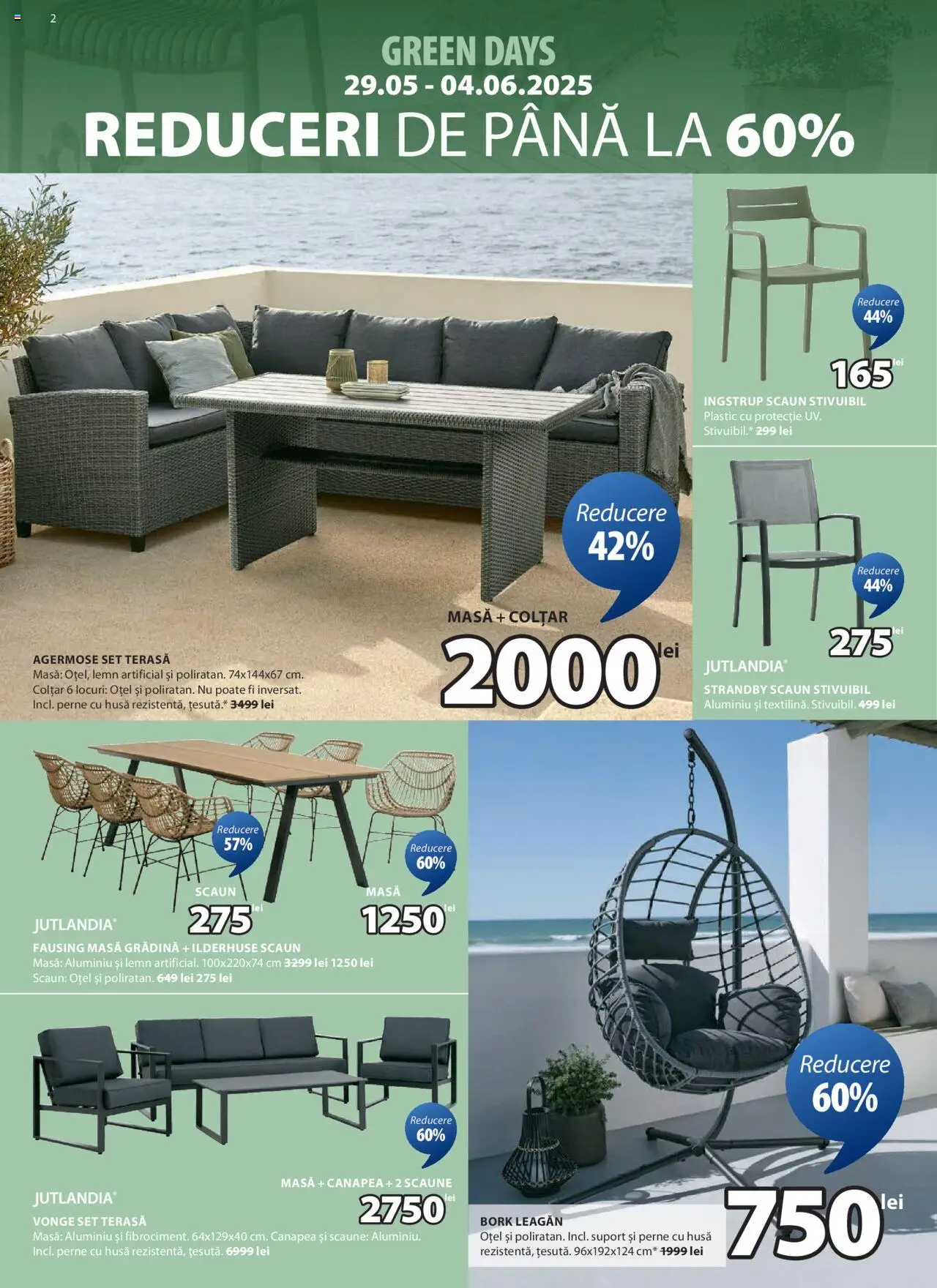 Catalog JYSK 29 Mai - 3 Iunie 2025 | Pagina 2 | Produse: Scaun, Ghiveci, Lampă