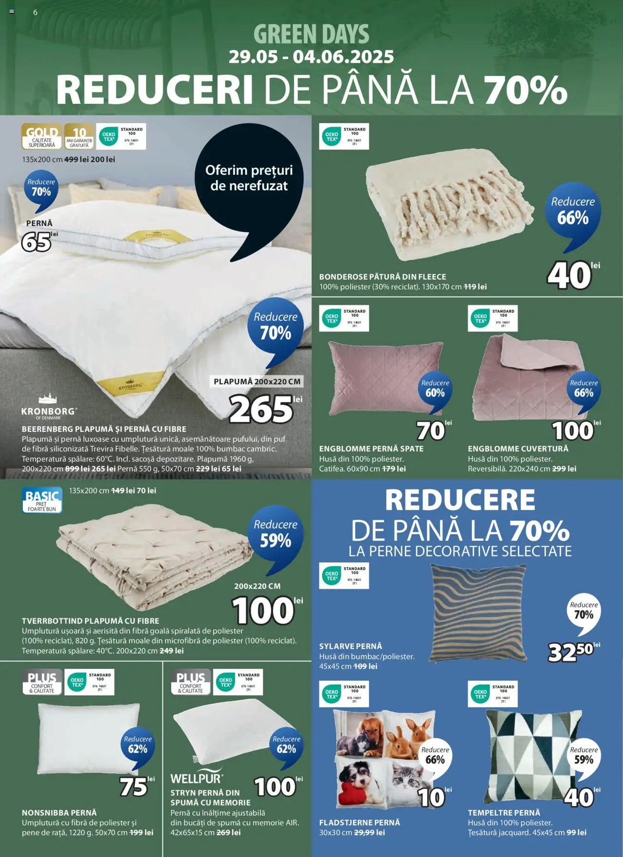 Catalog JYSK 29 Mai - 3 Iunie 2025 | Pagina 6 | Produse: Memorie, Pat, Saltea, Lenjerie de pat