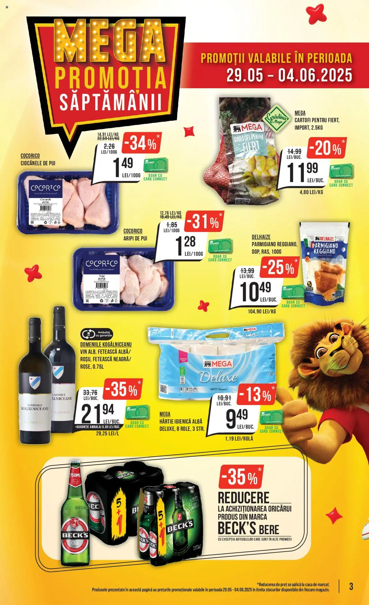 Catalog Mega Image 29 Mai - 3 Iunie 2025 | Pagina 3 | Produse: Hacıyatmaz Kedi Oyuncağı, Vin, Bere, Cartofi