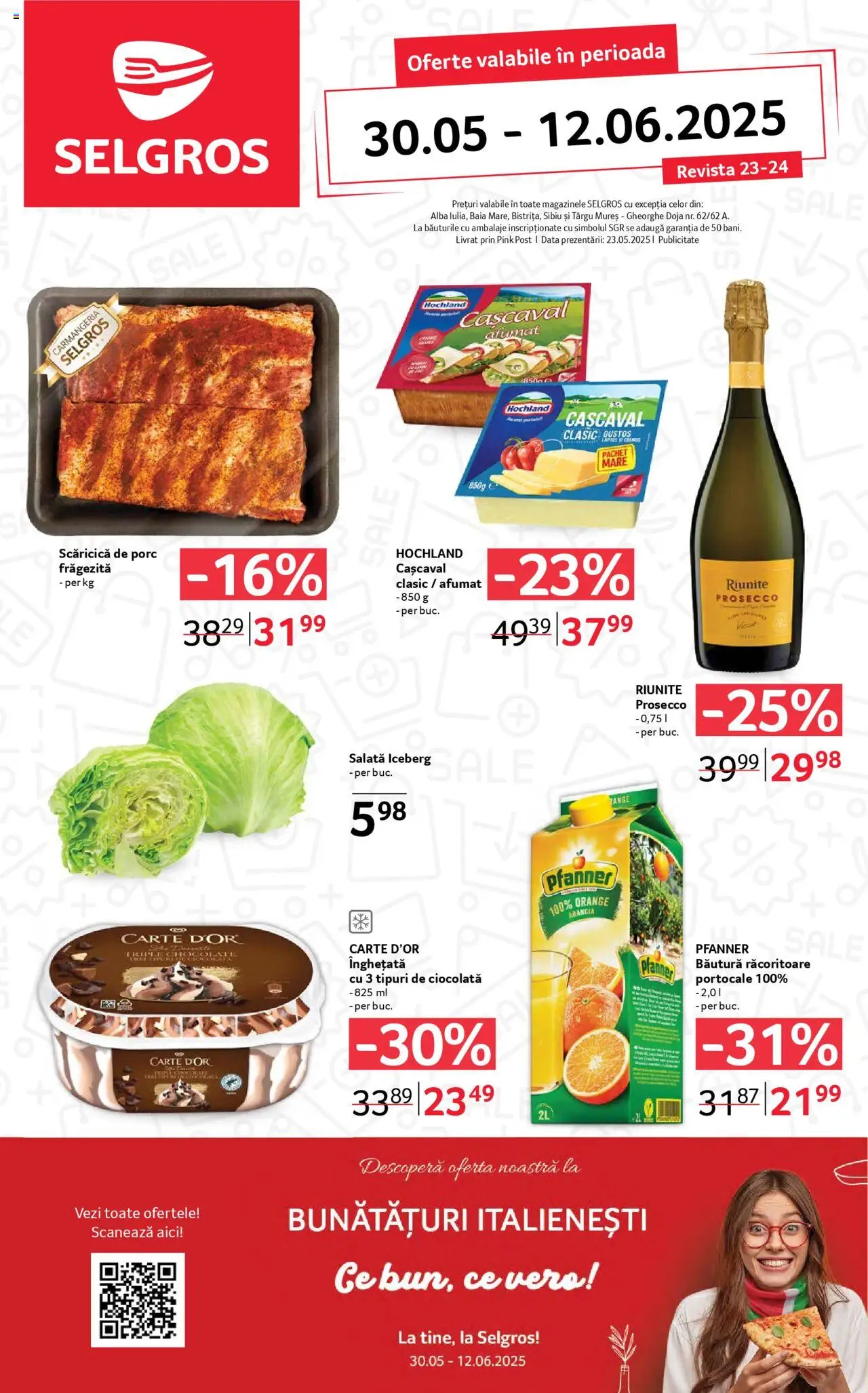 Catalog Selgros 30 Mai - 11 Iunie 2025 | Pagina 1 | Produse: Cașcaval, Prosecco, Ciocolată, Înghețată