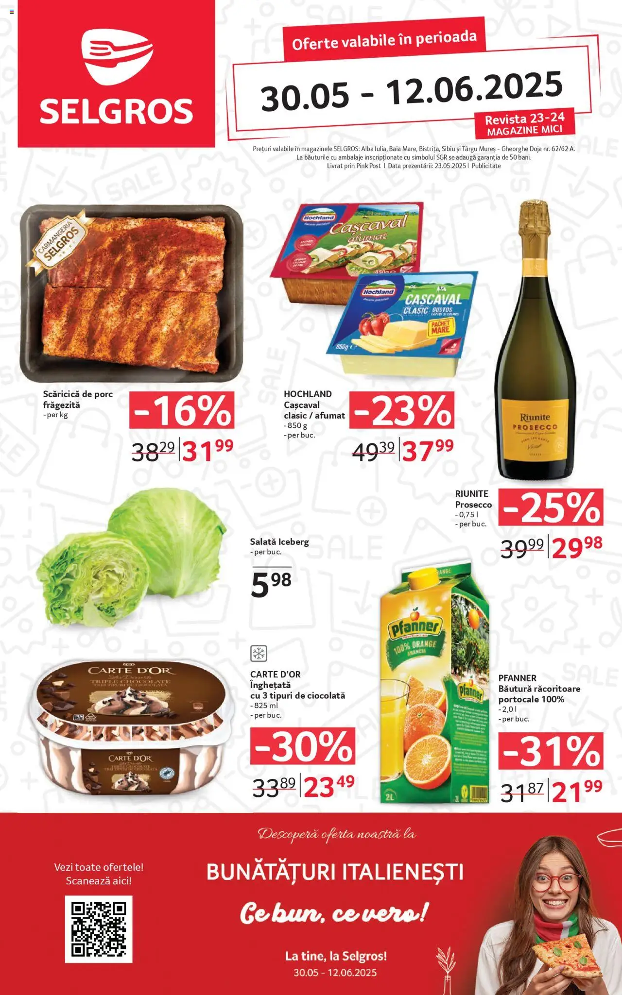 Catalog Selgros 30 Mai - 11 Iunie 2025 | Pagina 1 | Produse: Prosecco, Ciocolată, Portocale, Înghețată