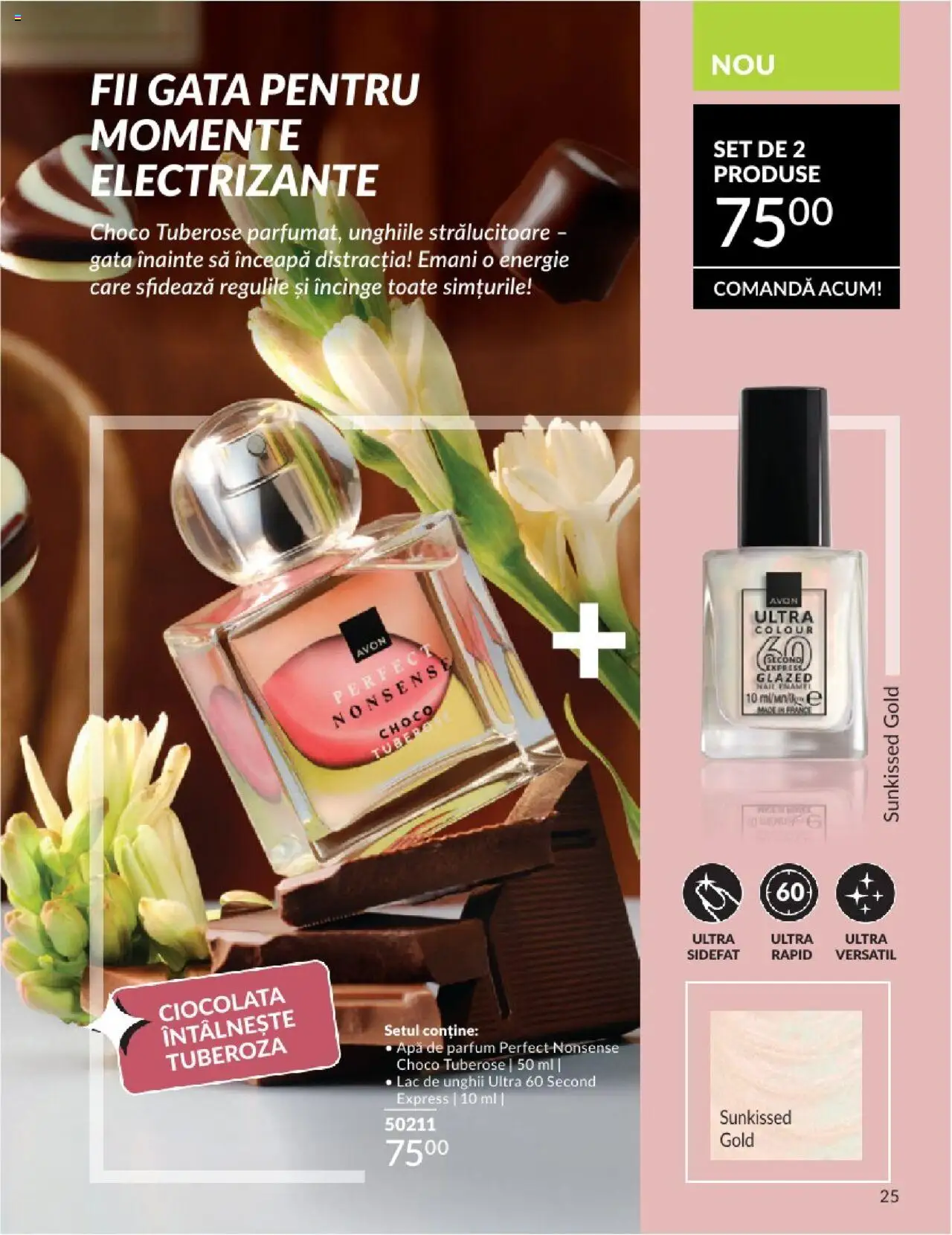 Catalog Avon 1 - 29 Iunie 2025 | Pagina 25 | Produse: Parfum, Lac de unghii, Ciocolată