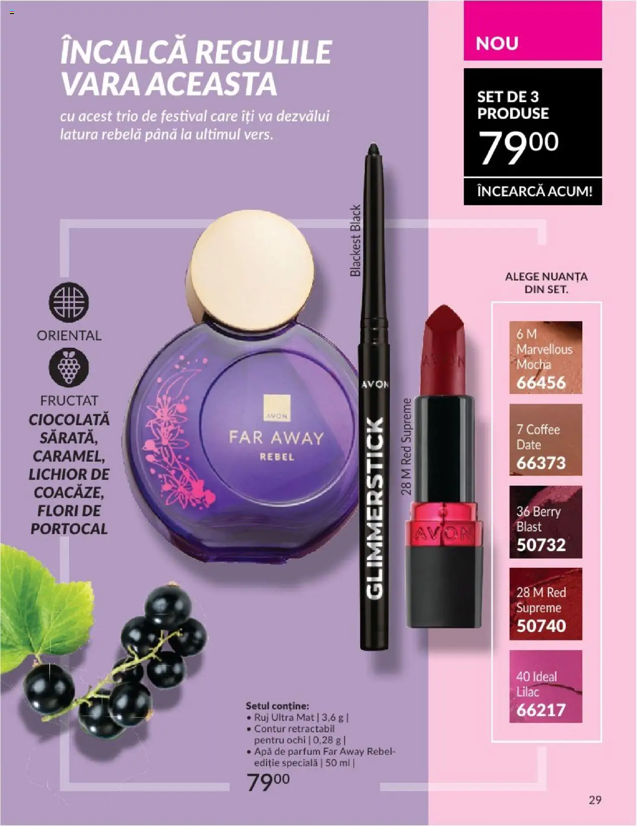 Catalog Avon 1 - 29 Iunie 2025 | Pagina 29 | Produse: Ruj, Lichior, Ciocolată, Apă