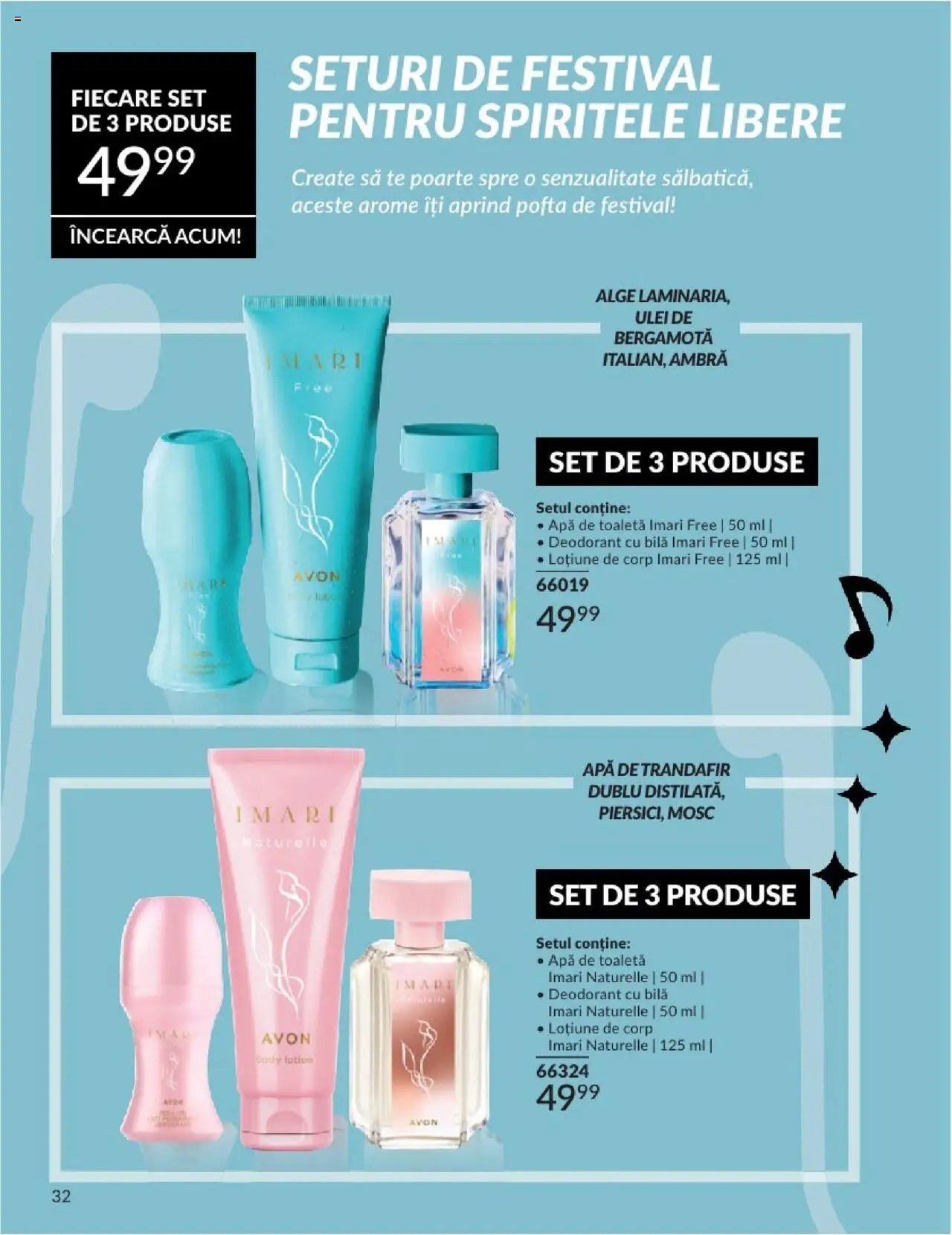 Catalog Avon 1 - 29 Iunie 2025 | Pagina 32 | Produse: Body, Toaletă, Apă de toaletă, Deodorant
