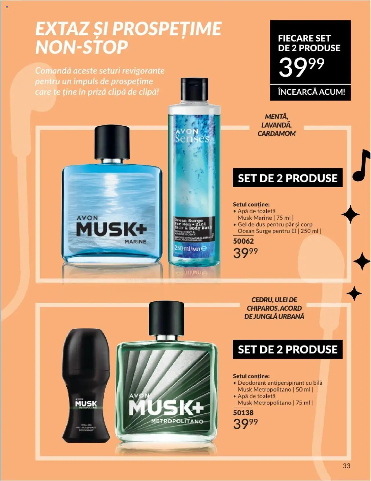 Catalog Avon 1 - 29 Iunie 2025 | Pagina 33 | Produse: Body, Priză, Gel de duș, Deodorant