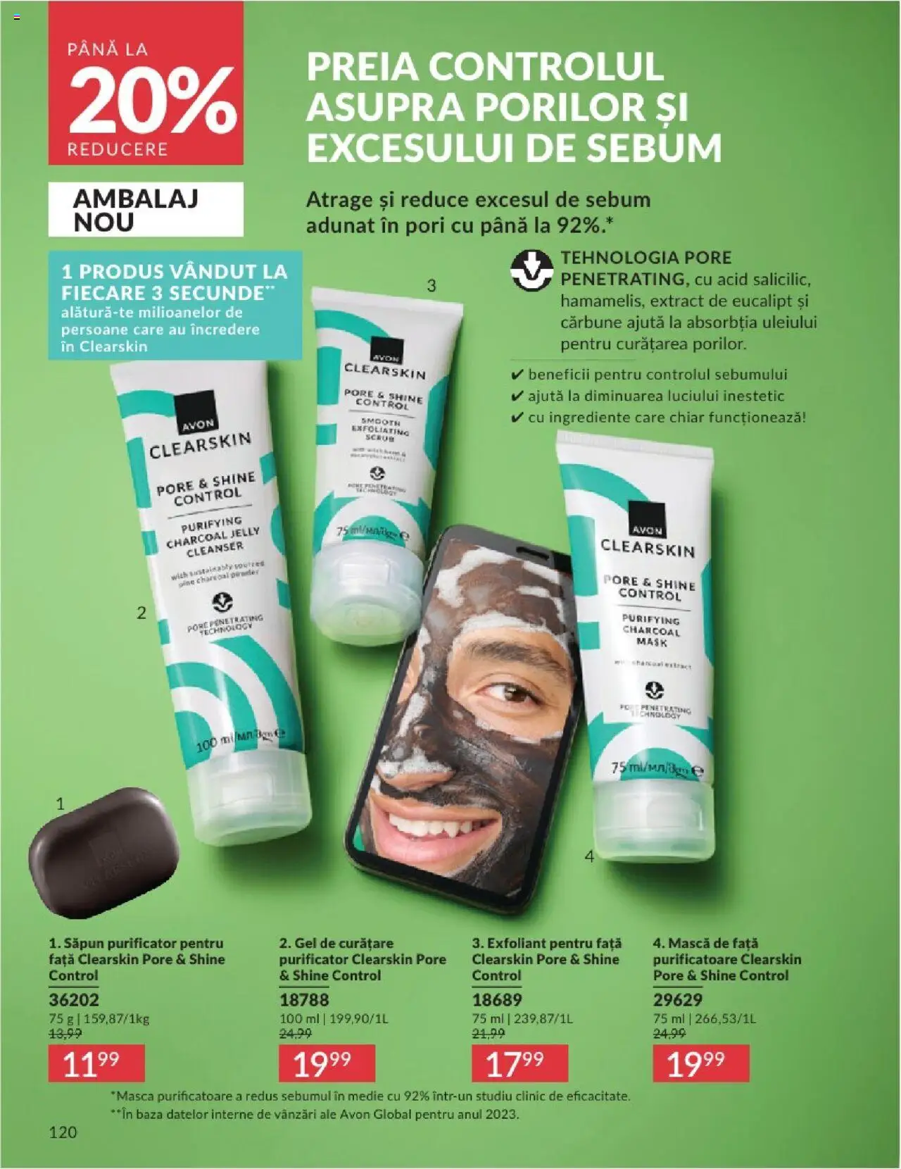 Catalog Avon 1 - 29 Iunie 2025 | Pagina 120 | Produse: Exfoliant, Gel de curățare, Scrub, Săpun