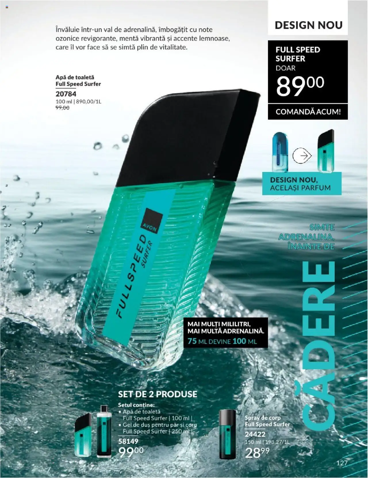 Catalog Avon 1 - 29 Iunie 2025 | Pagina 127 | Produse: Toaletă, Duș, Parfum, Gel de duș