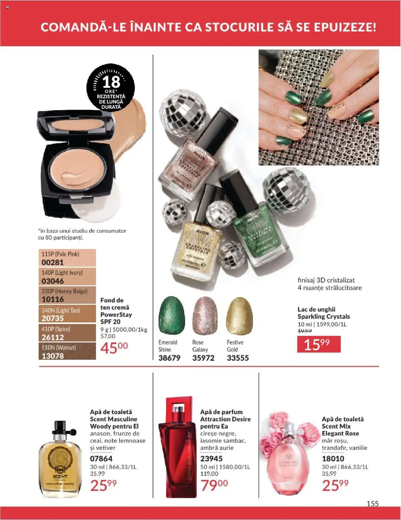 Catalog Avon 1 - 29 Iunie 2025 | Pagina 155 | Produse: Toaletă, Lac de unghii, Cireșe, Apă