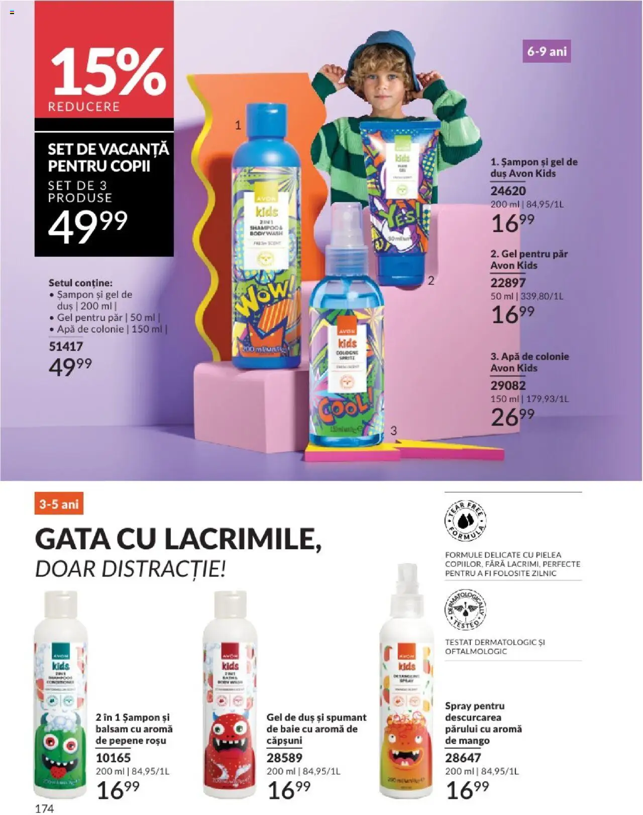 Catalog Avon 1 - 29 Iunie 2025 | Pagina 174 | Produse: Șampon, Gel de duș, Căpșuni, Apă