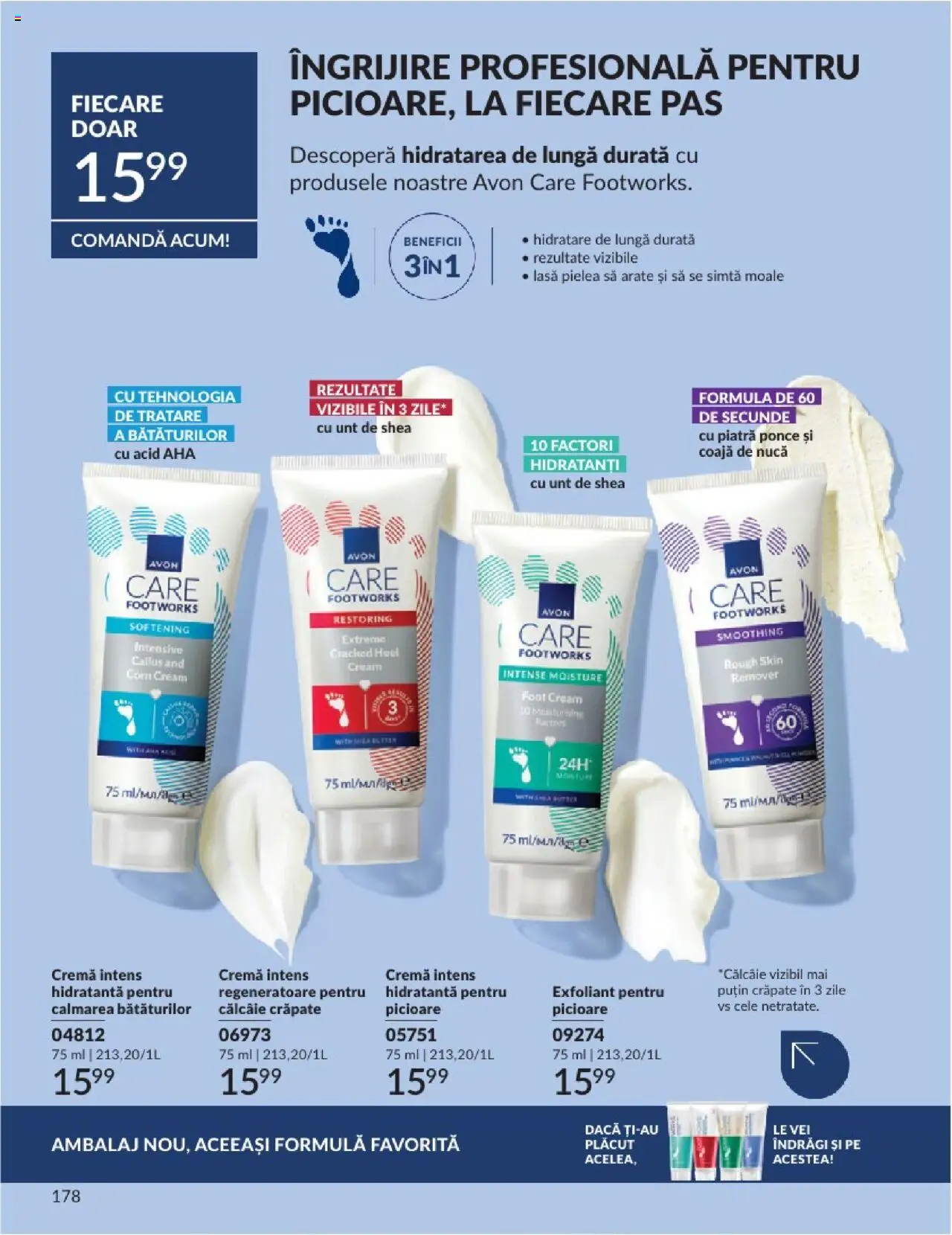 Catalog Avon 1 - 29 Iunie 2025 | Pagina 178 | Produse: Exfoliant, Piatră ponce, Unt, Cremă