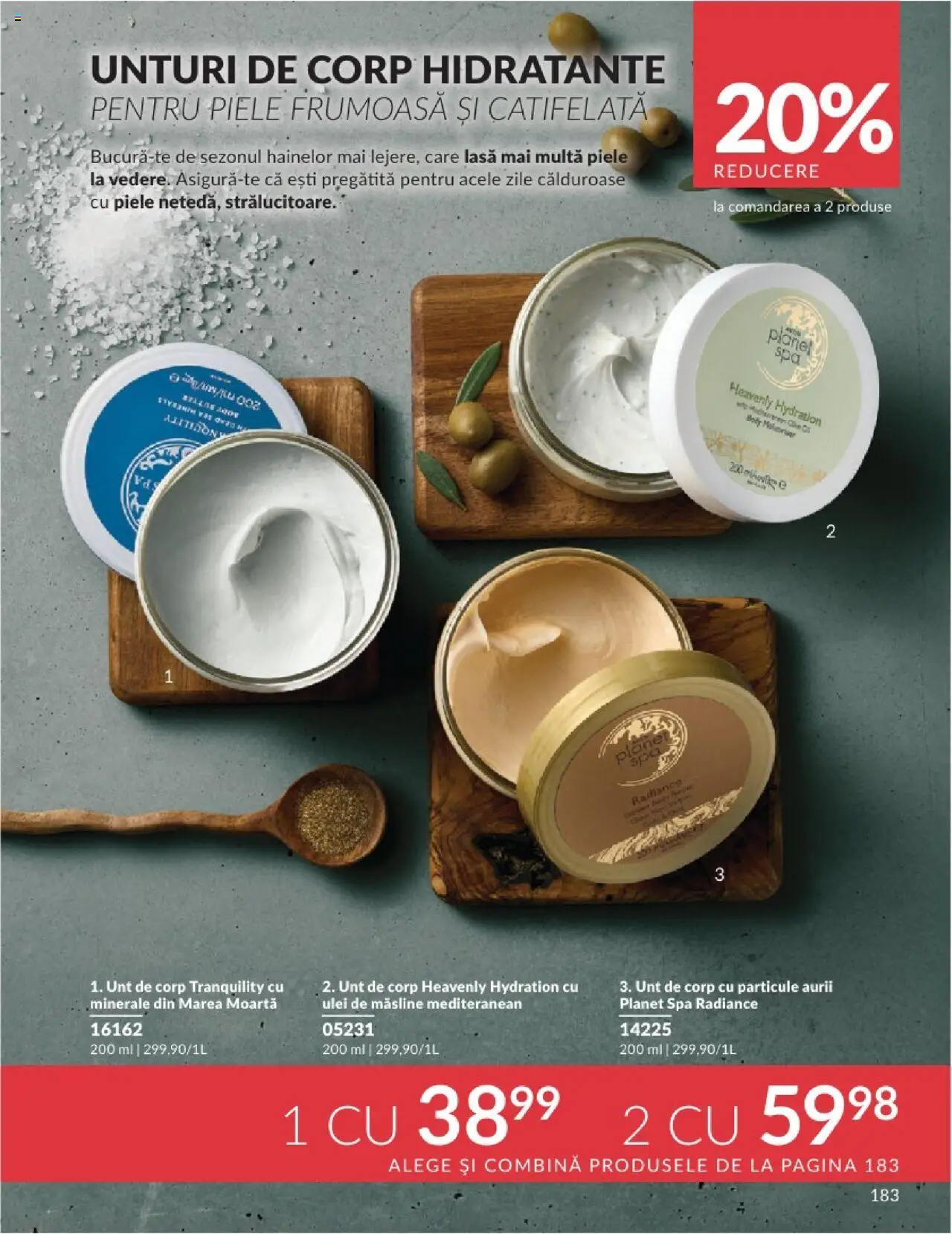 Catalog Avon 1 - 29 Iunie 2025 | Pagina 183 | Produse: Unt de corp, Măsline, Unt, Ulei