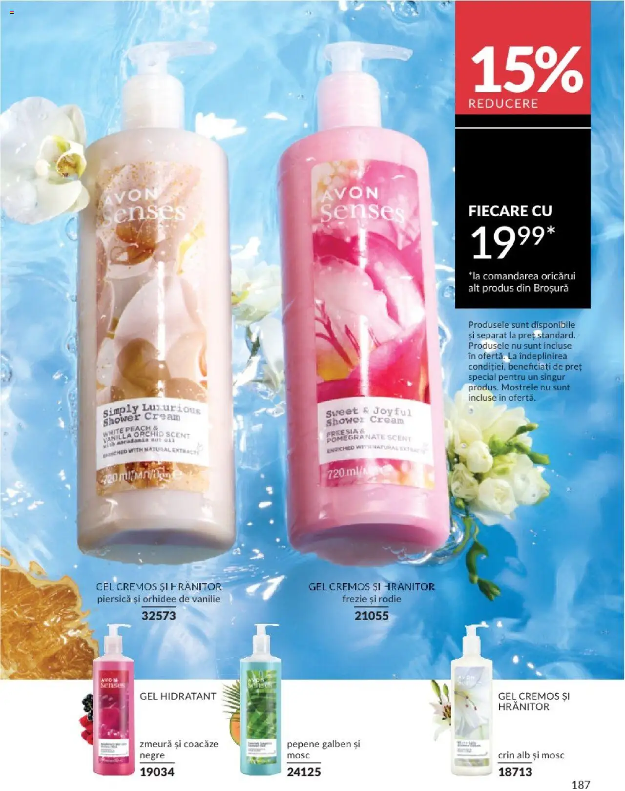 Catalog Avon 1 - 29 Iunie 2025 | Pagina 187 | Produse: Piersică, Pepene Galben, Zmeură, Orhidee
