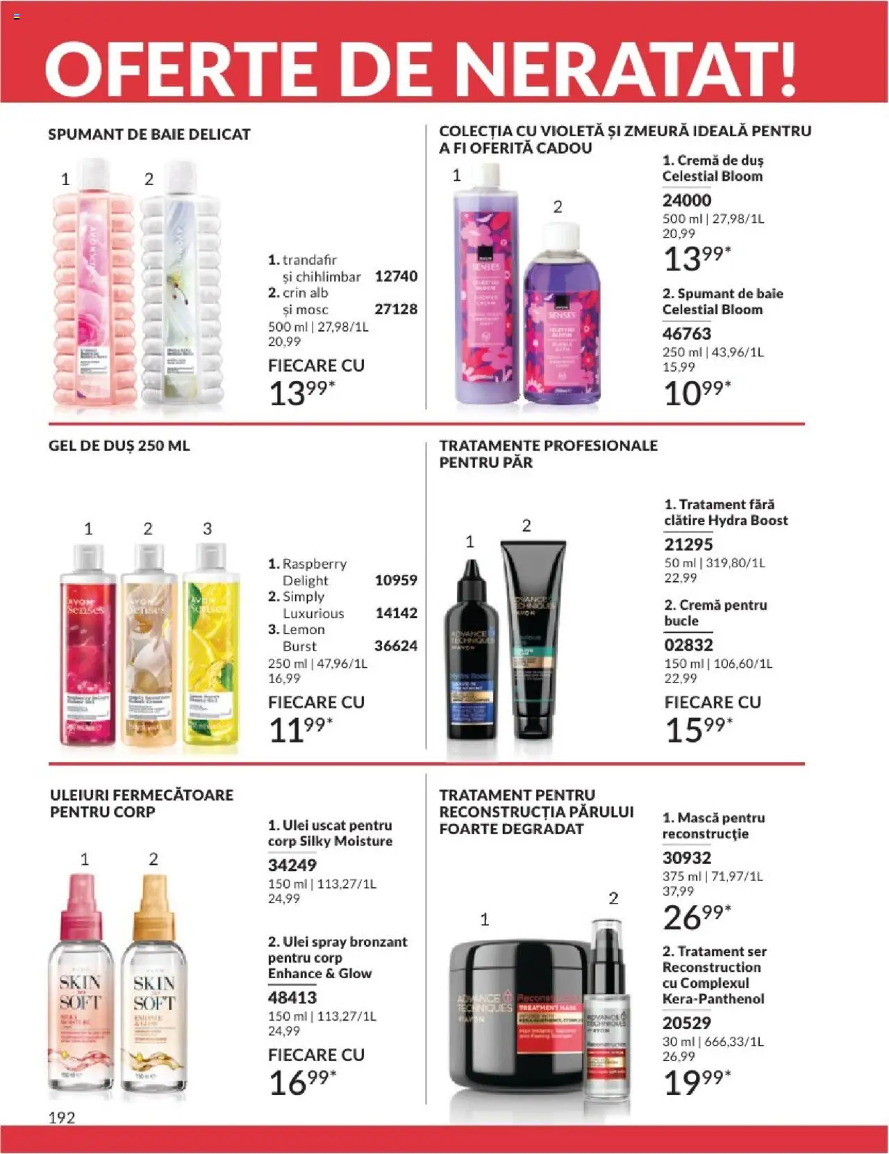 Catalog Avon 1 - 29 Iunie 2025 | Pagina 192 | Produse: Zmeură, Trandafir, Ulei, Gel de duș