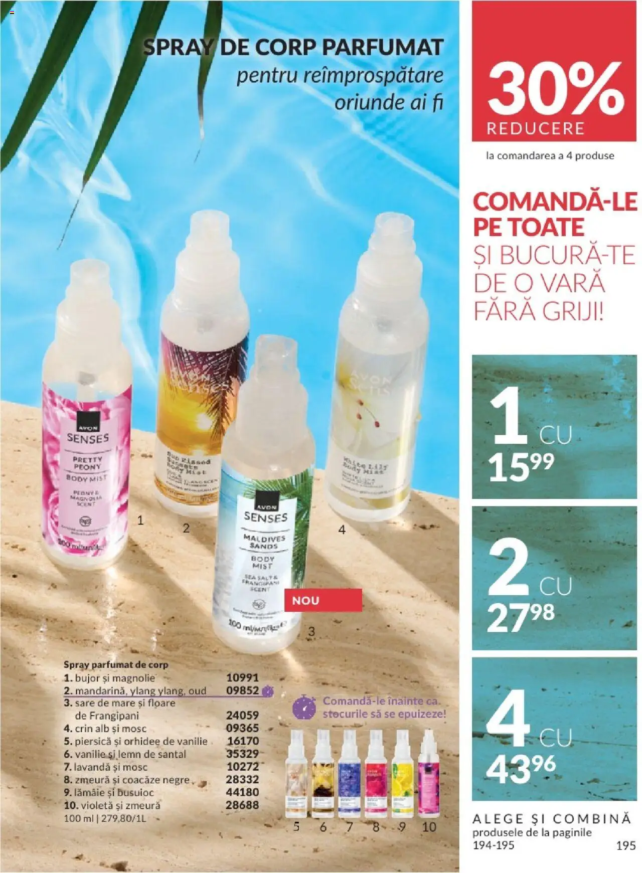 Catalog Avon 1 - 29 Iunie 2025 | Pagina 195 | Produse: Zmeură, Orhidee, Body, Lămâie