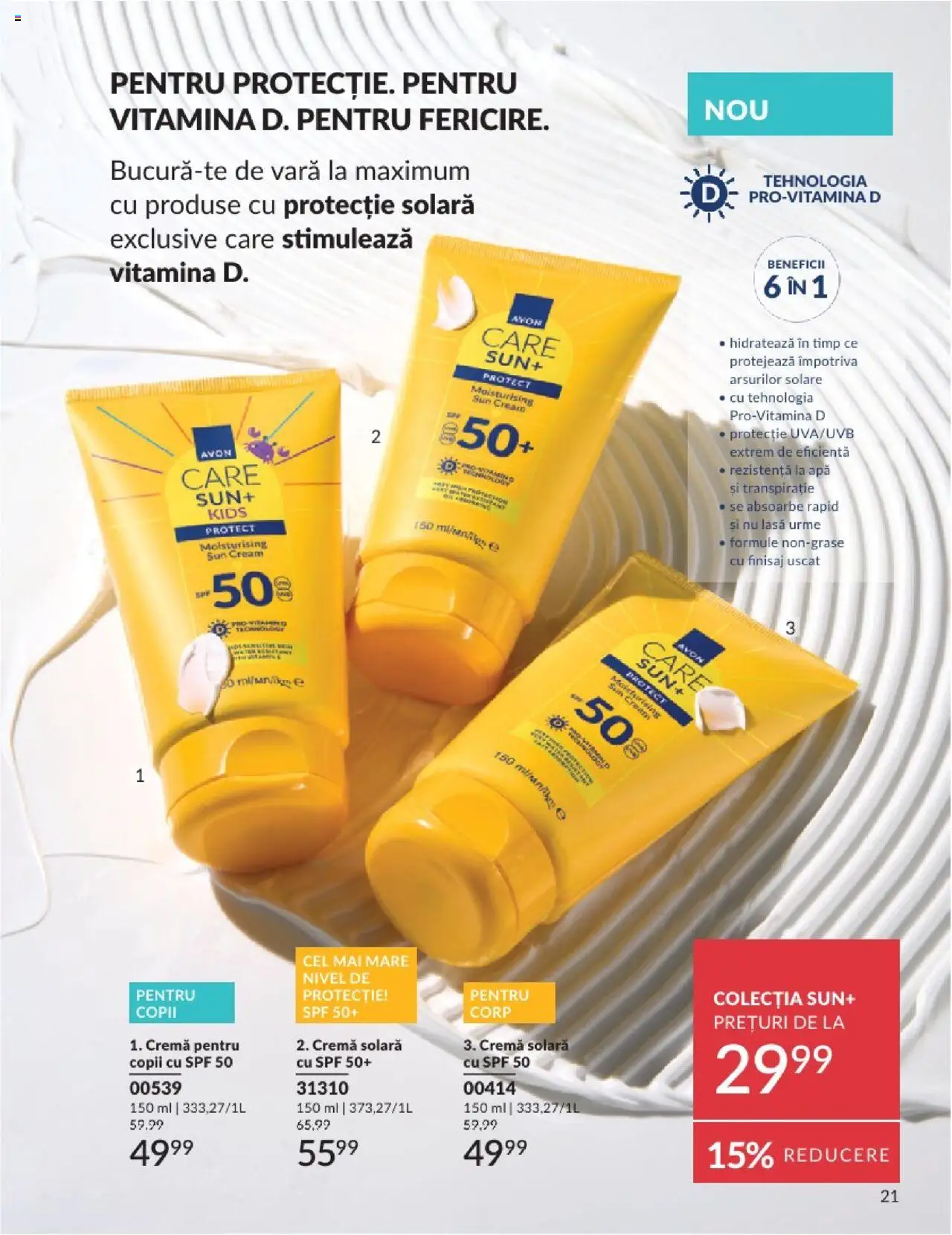Catalog Avon 1 - 29 Iunie 2025 | Pagina 21 | Produse: Cremă, Protecție solară, Apă