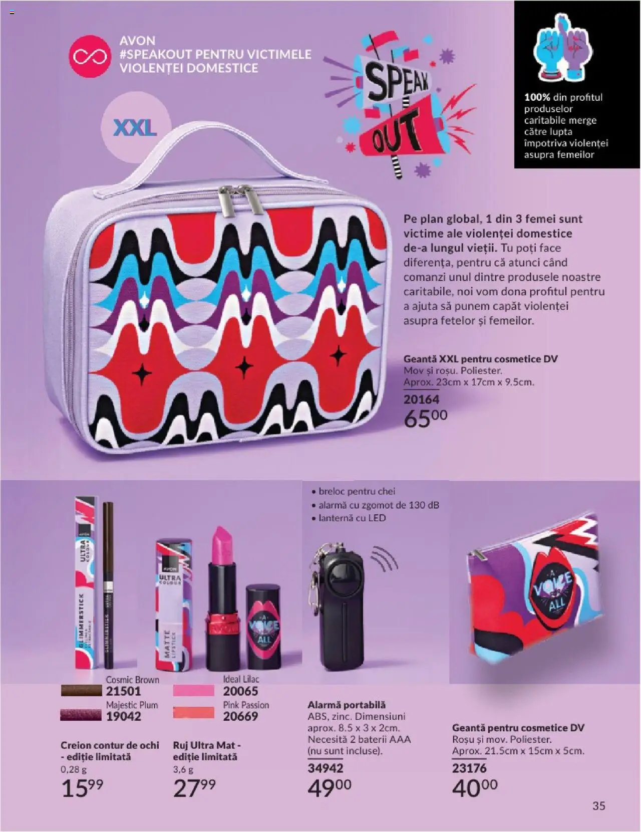 Catalog Avon 1 - 29 Iunie 2025 | Pagina 35 | Produse: Geantă pentru cosmetice, Babak, Baterii, Ruj