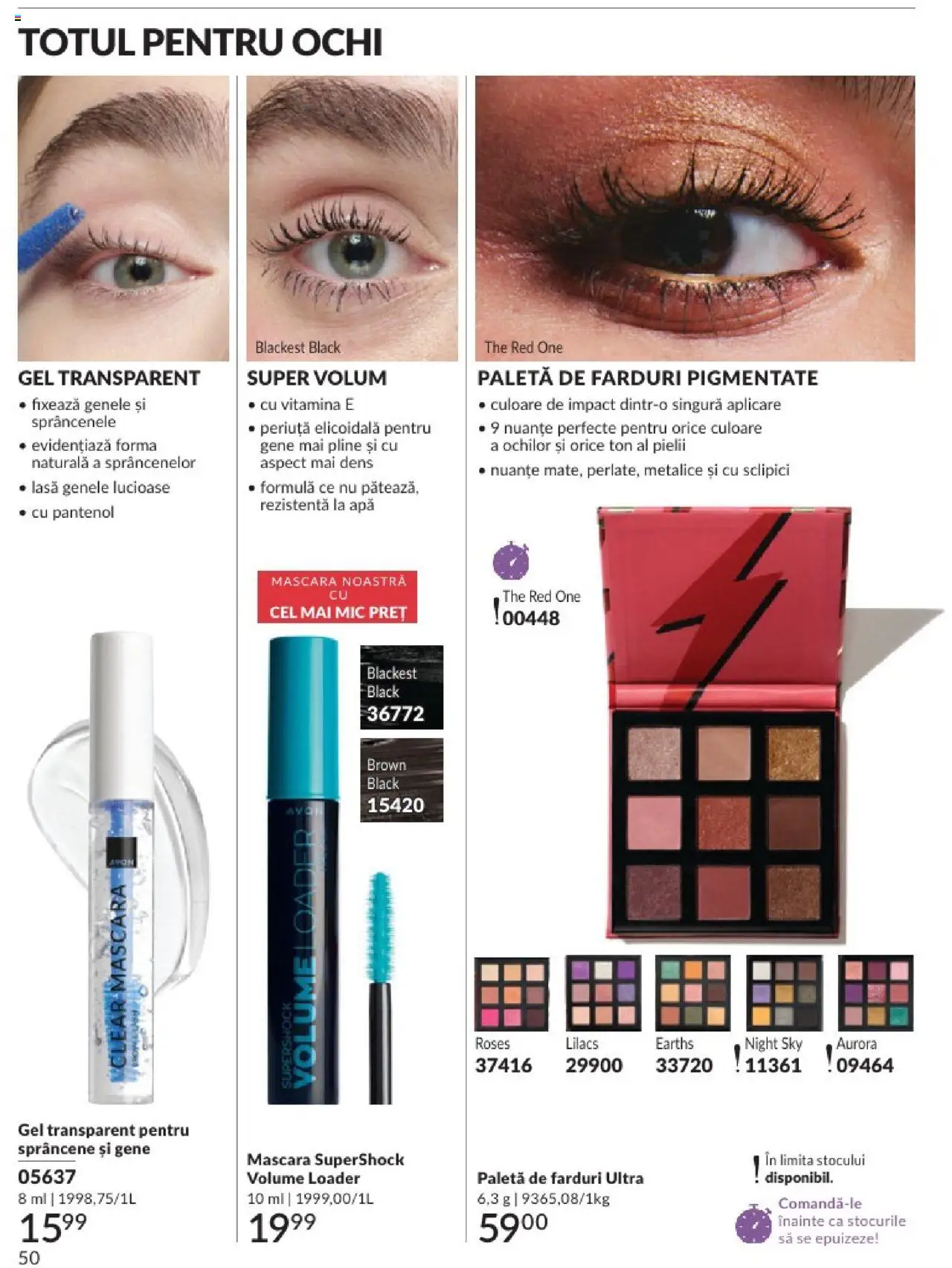Catalog Avon 1 - 29 Iunie 2025 | Pagina 50 | Produse: Mascara, Peluş Köpek Yatağı, Apă