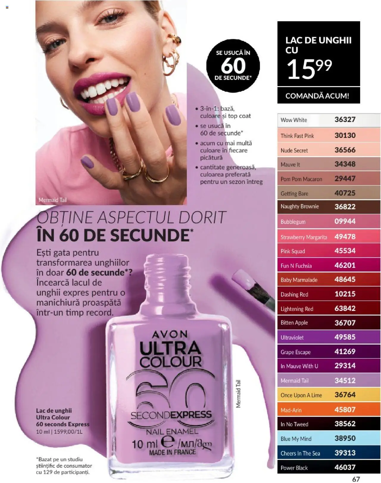 Catalog Avon 1 - 29 Iunie 2025 | Pagina 67 | Produse: Lime, Top coat, Lac de unghii, Apple