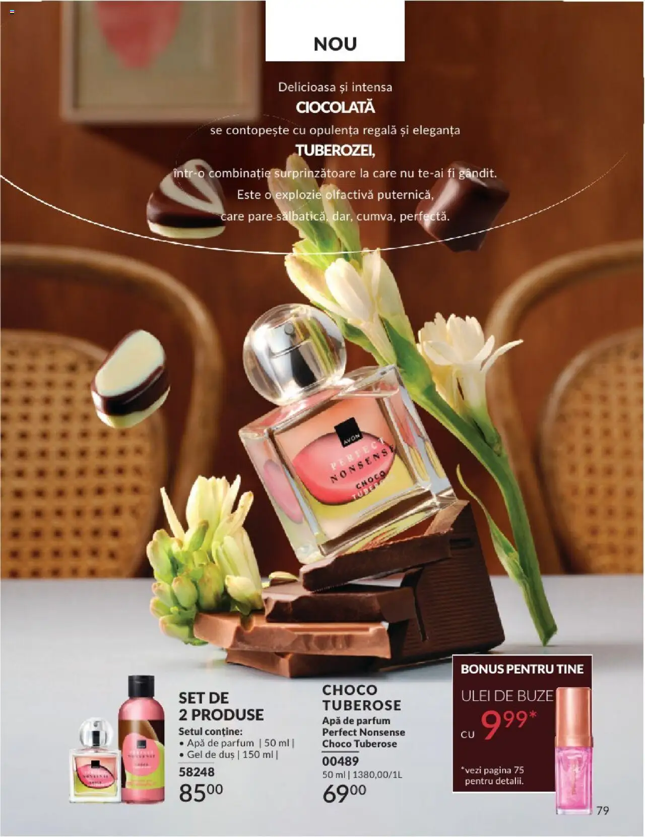 Catalog Avon 1 - 29 Iunie 2025 | Pagina 79 | Produse: Apă de parfum, Duș, Parfum, Ciocolată