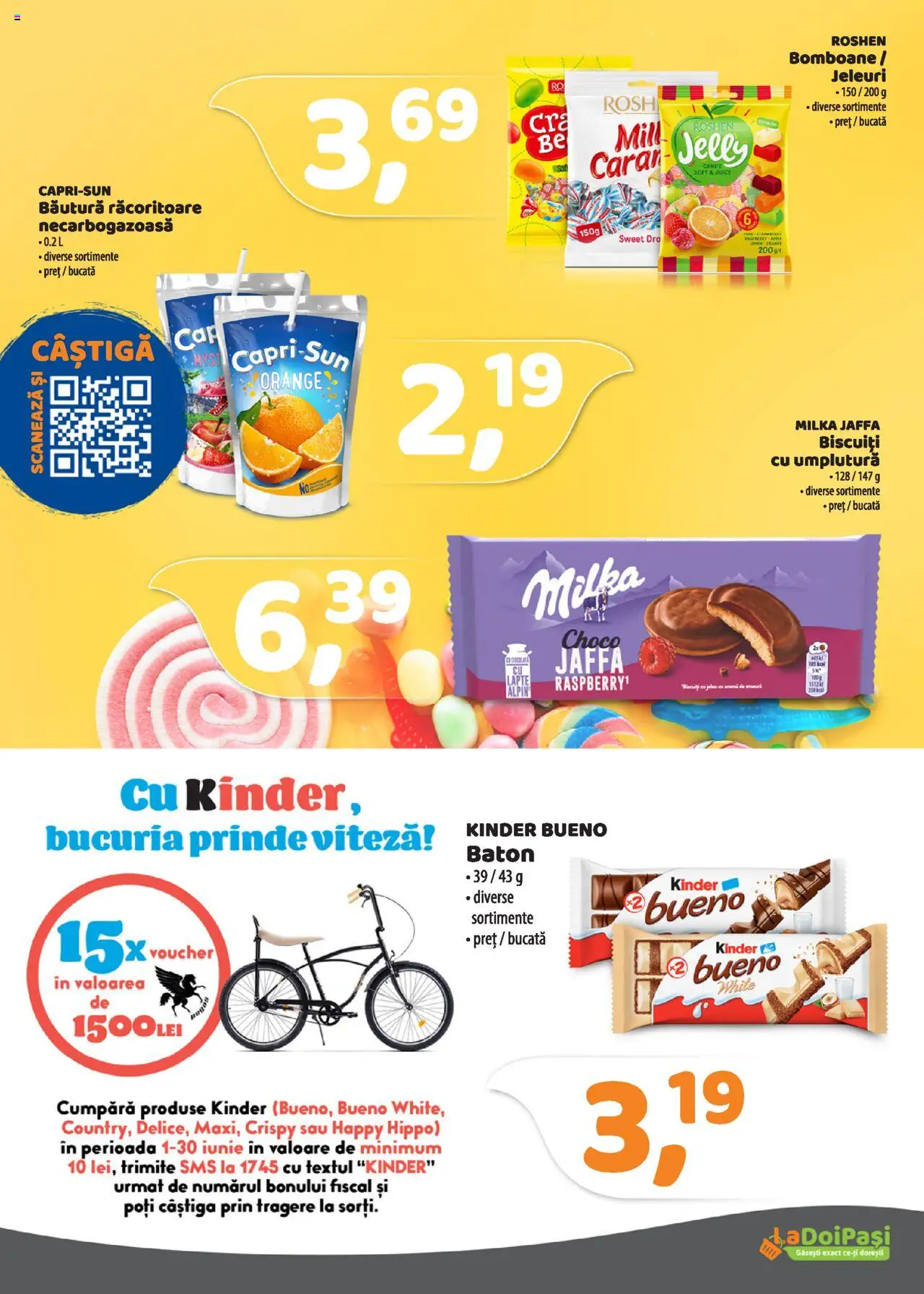 Catalog La Doi Pași 1 - 29 Iunie 2025 | Pagina 3 | Produse: Lapte, Bomboane, Biscuiți, Jeleuri