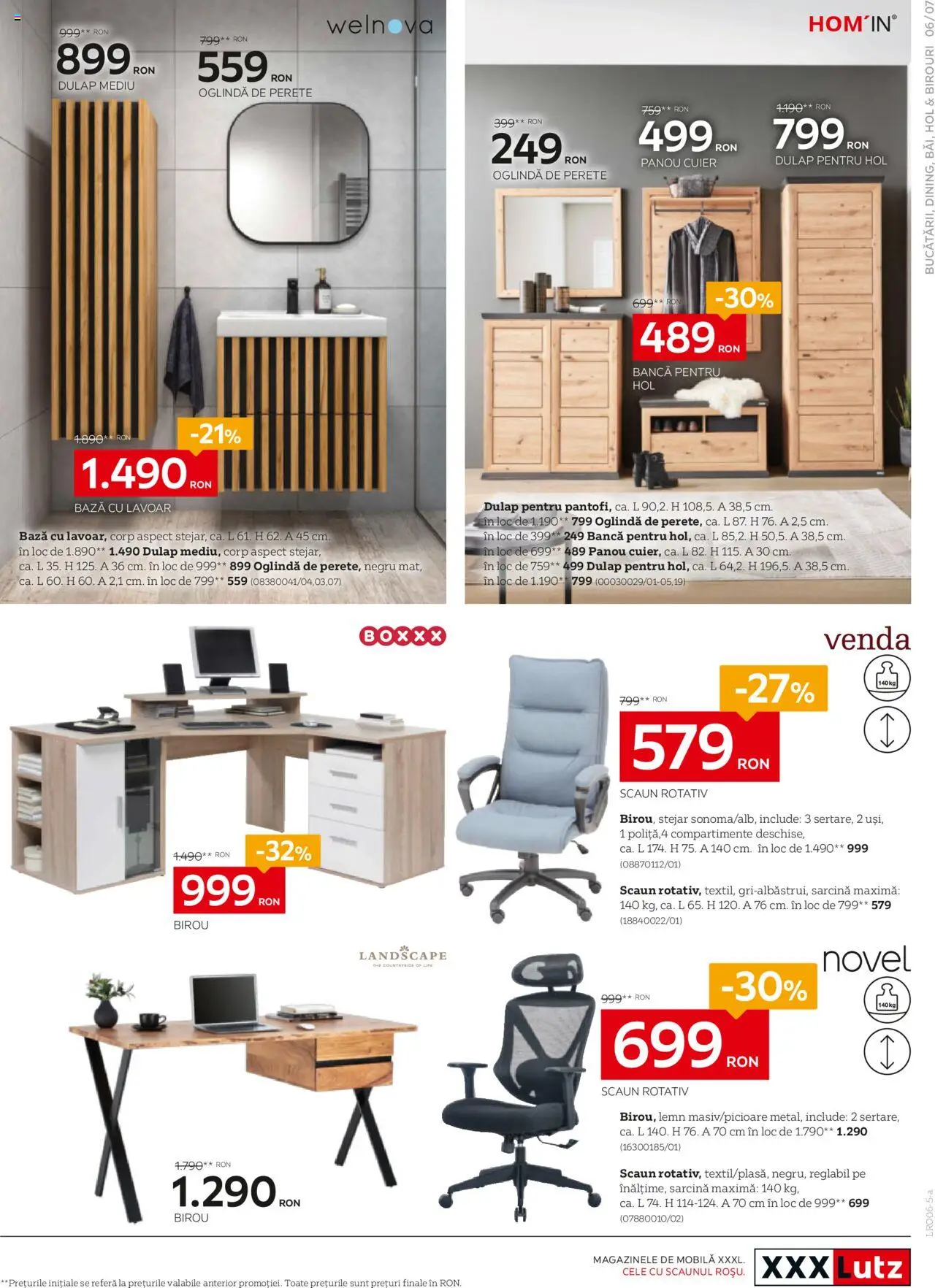 Catalog XXXLutz 2 - 28 Iunie 2025 | Pagina 7 | Produse: Çikolatalı gofret, Scaun, Oglindă, Bancă