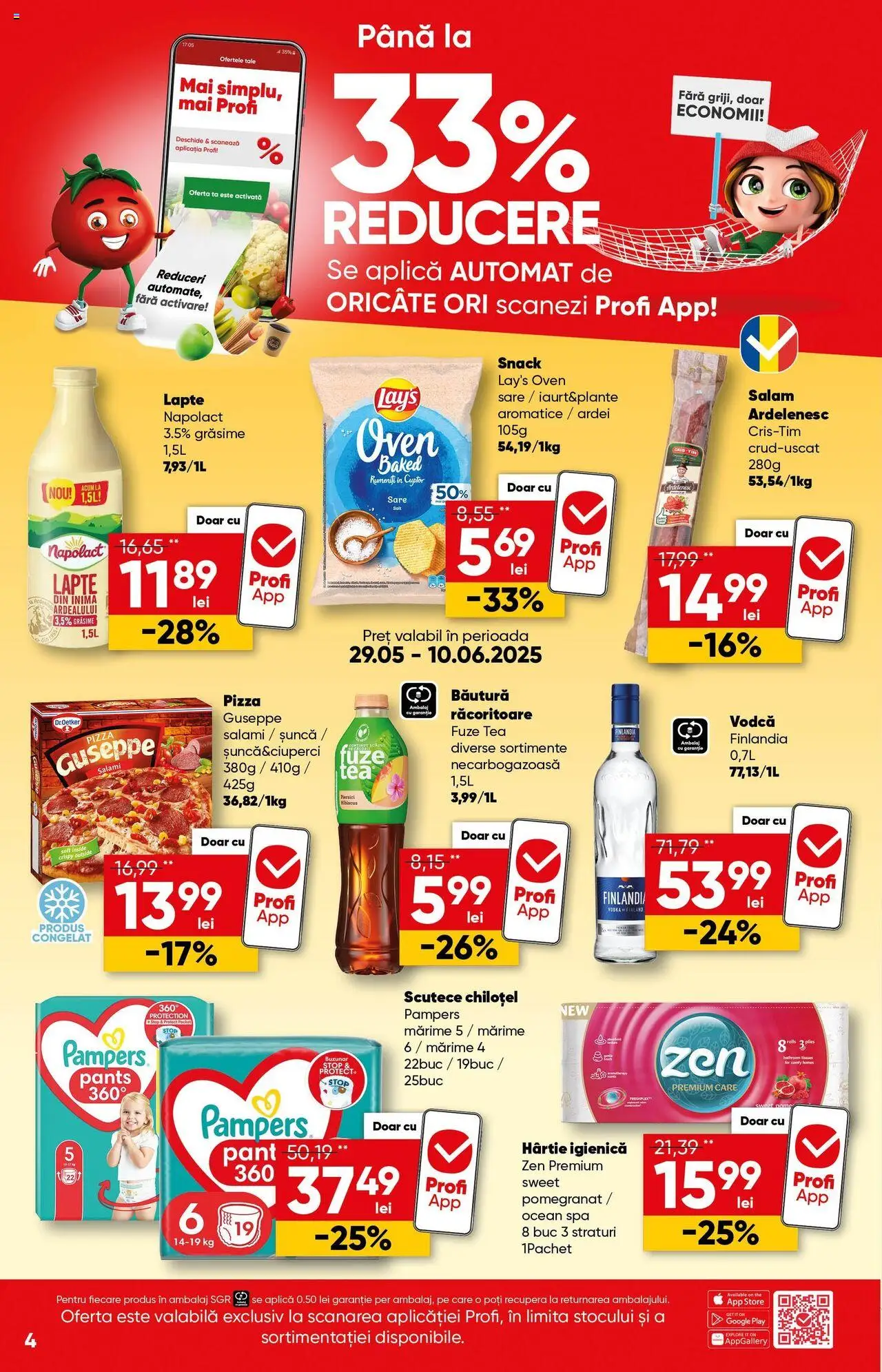 Catalog Profi 28 Mai - 9 Iunie 2025 | Pagina 4 | Produse: Su ısıtıcı, Salam, Pizza, Scutece