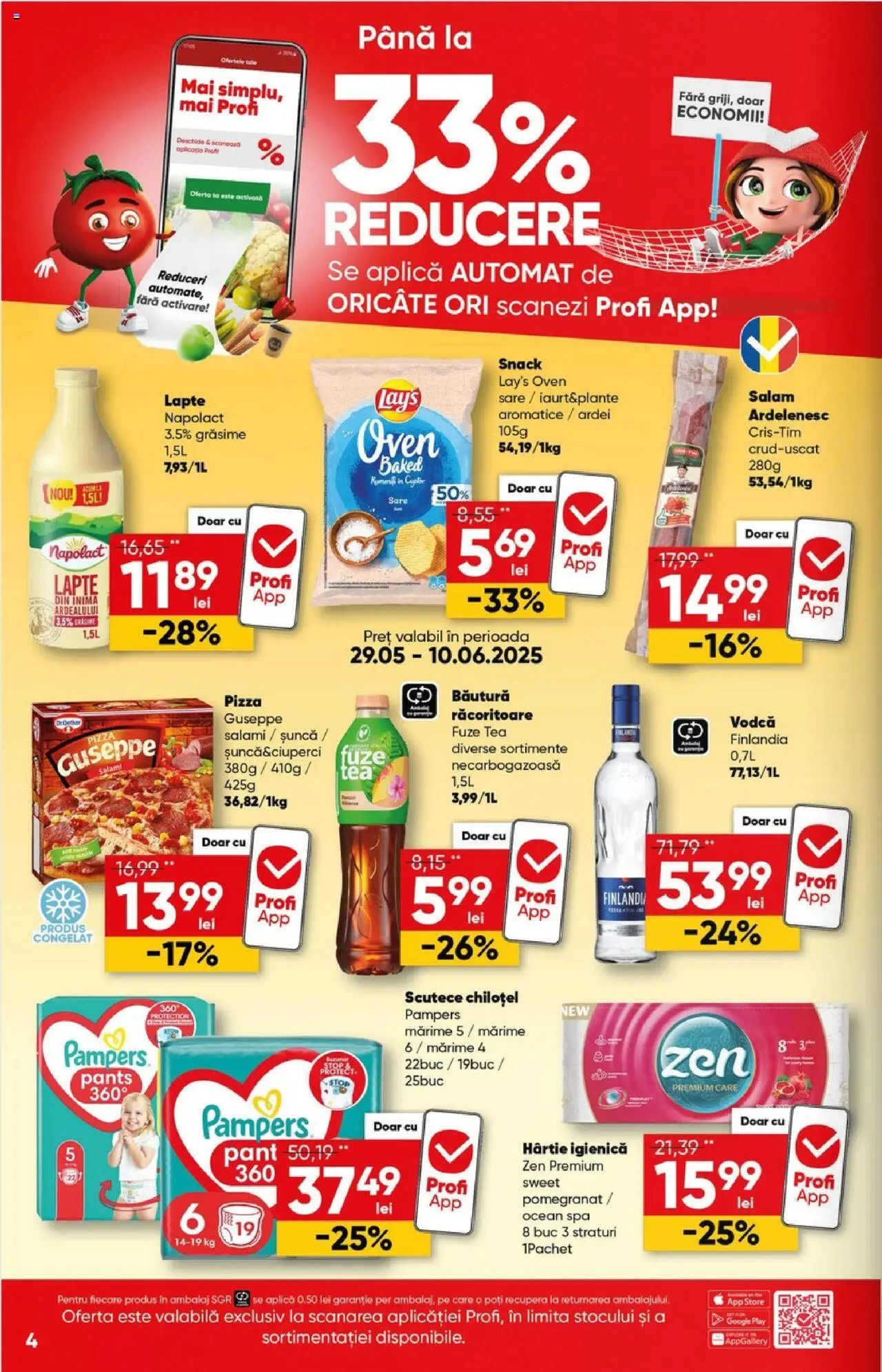 Catalog Profi 28 Mai - 9 Iunie 2025 | Pagina 4 | Produse: Lapte, Salam, Șuncă, Sare