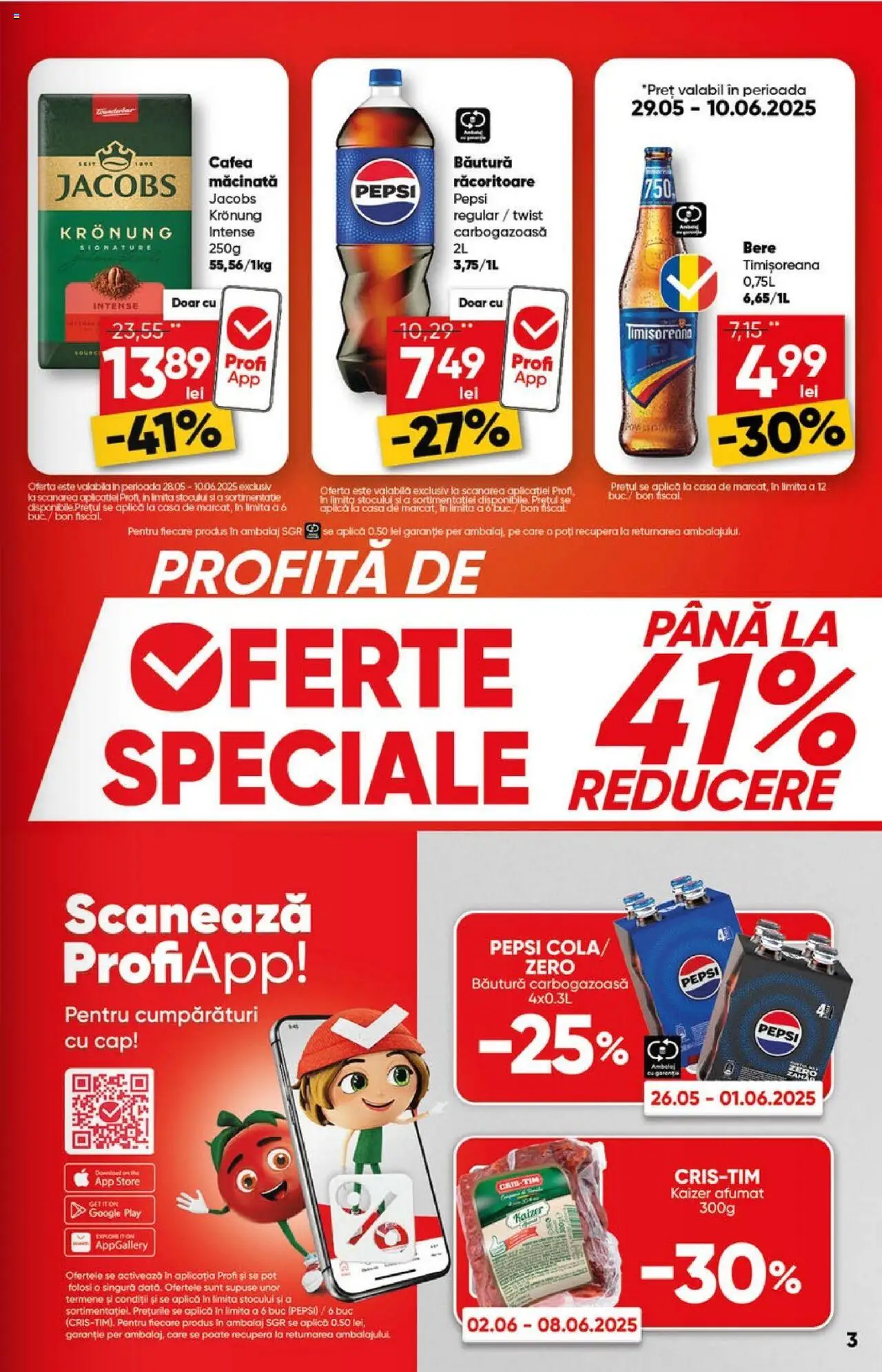 Catalog Profi 28 Mai - 9 Iunie 2025 | Pagina 3 | Produse: Köpek çiti, Cafea, Bere