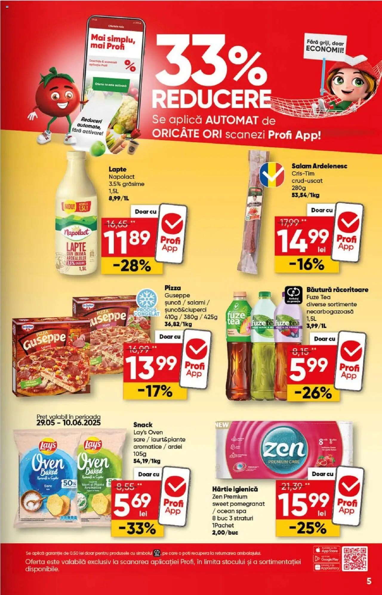 Catalog Profi 28 Mai - 9 Iunie 2025 | Pagina 5 | Produse: Ardei, Lapte, Șuncă, Pizza