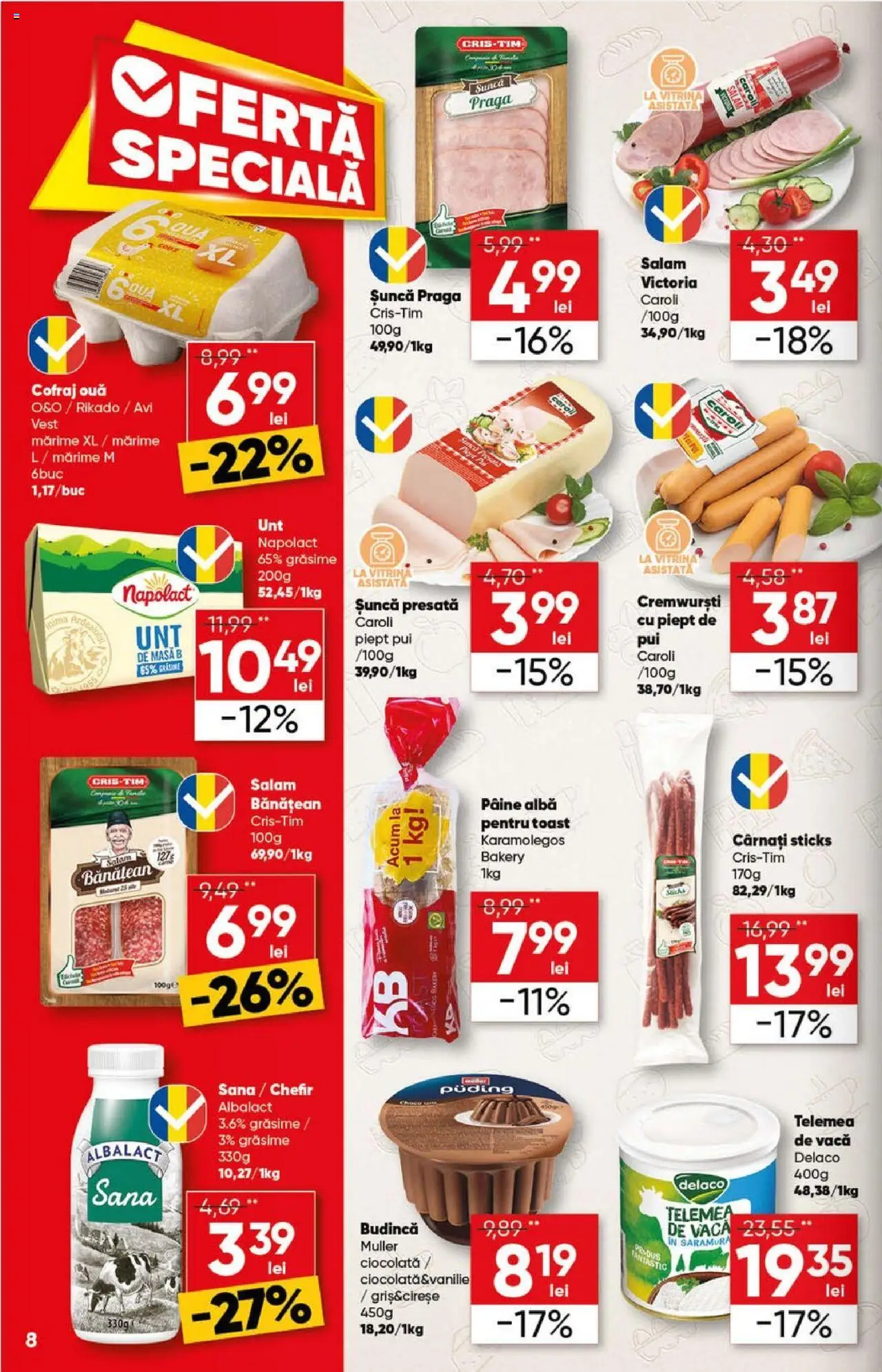 Catalog Profi 28 Mai - 9 Iunie 2025 | Pagina 8 | Produse: Ouă, Pâine, Șuncă, Cârnați