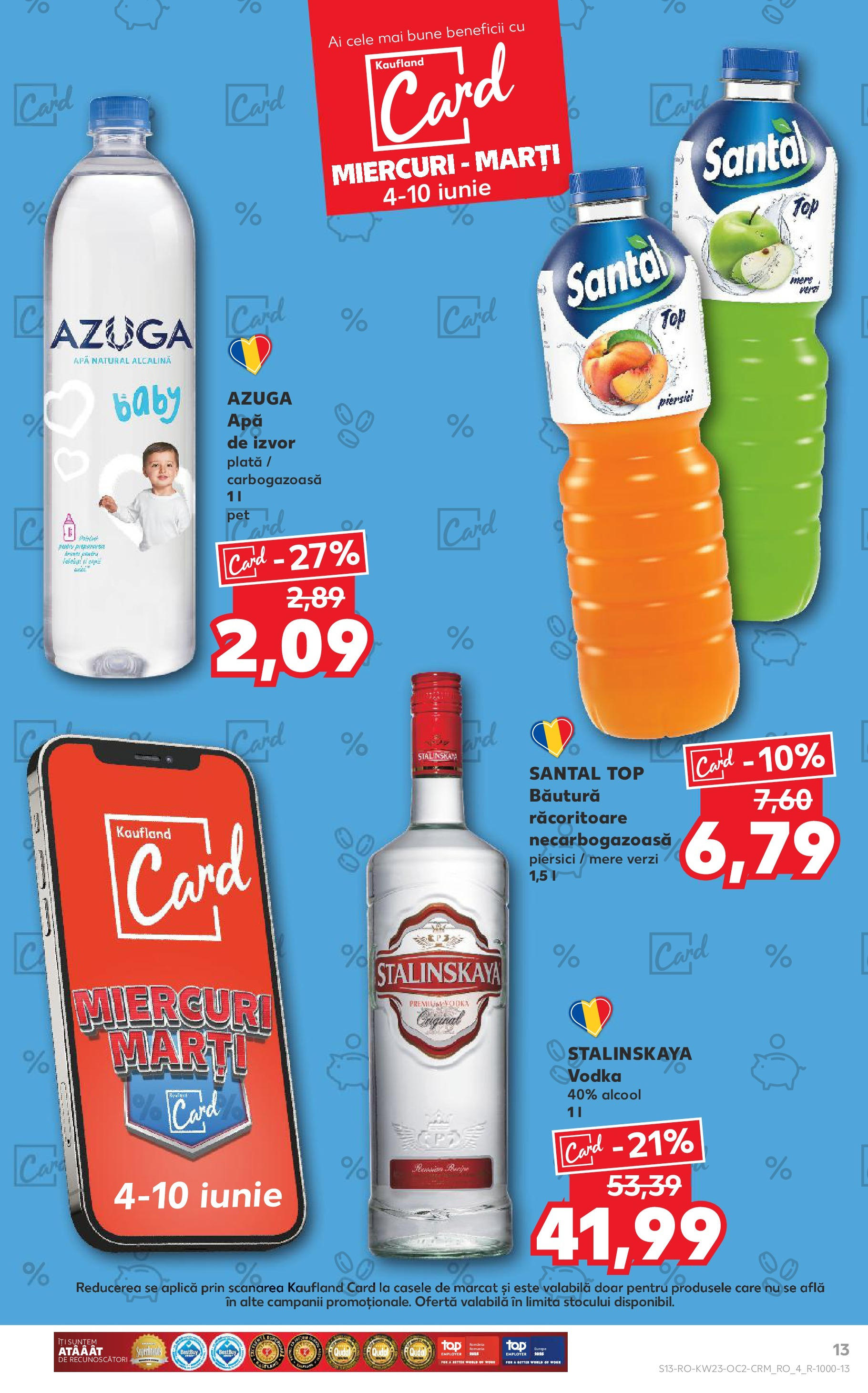 Catalog Kaufland 4 - 9 Iunie 2025 | Pagina 13 | Produse: Top, Mere, Vodka, Apă
