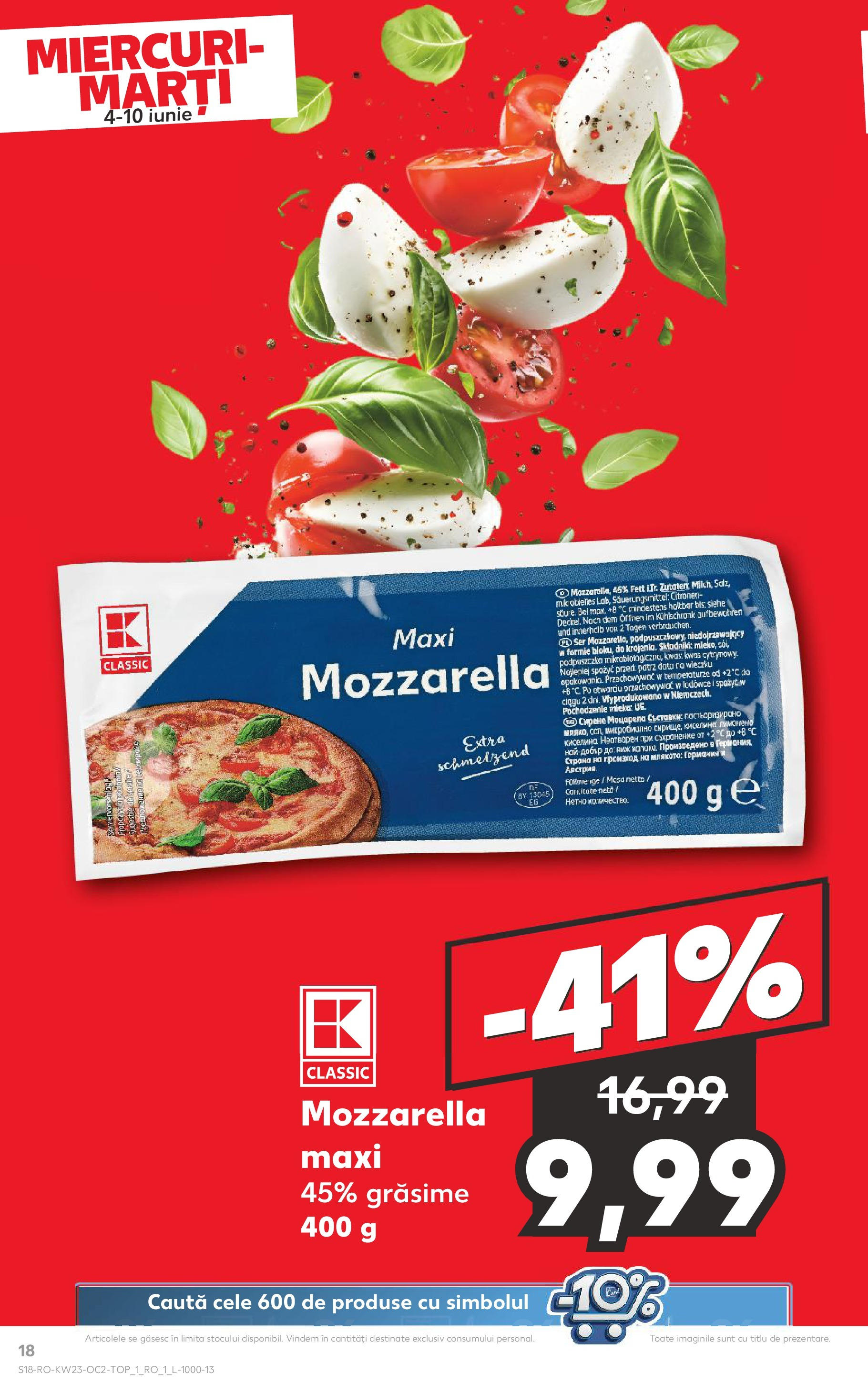 Catalog Kaufland 4 - 9 Iunie 2025 | Pagina 18 | Produse: Masă, Mozzarella