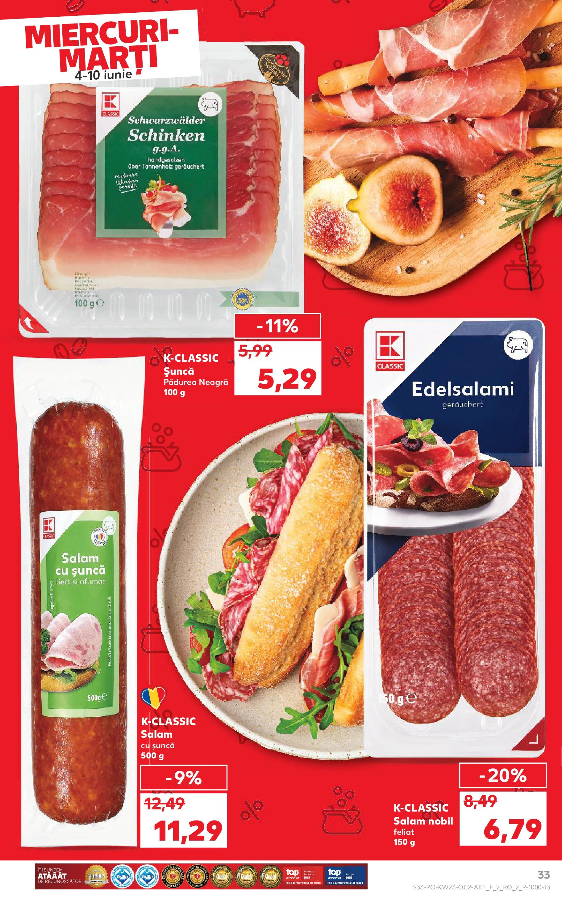 Catalog Kaufland 4 - 9 Iunie 2025 | Pagina 33 | Produse: Salam, Șuncă