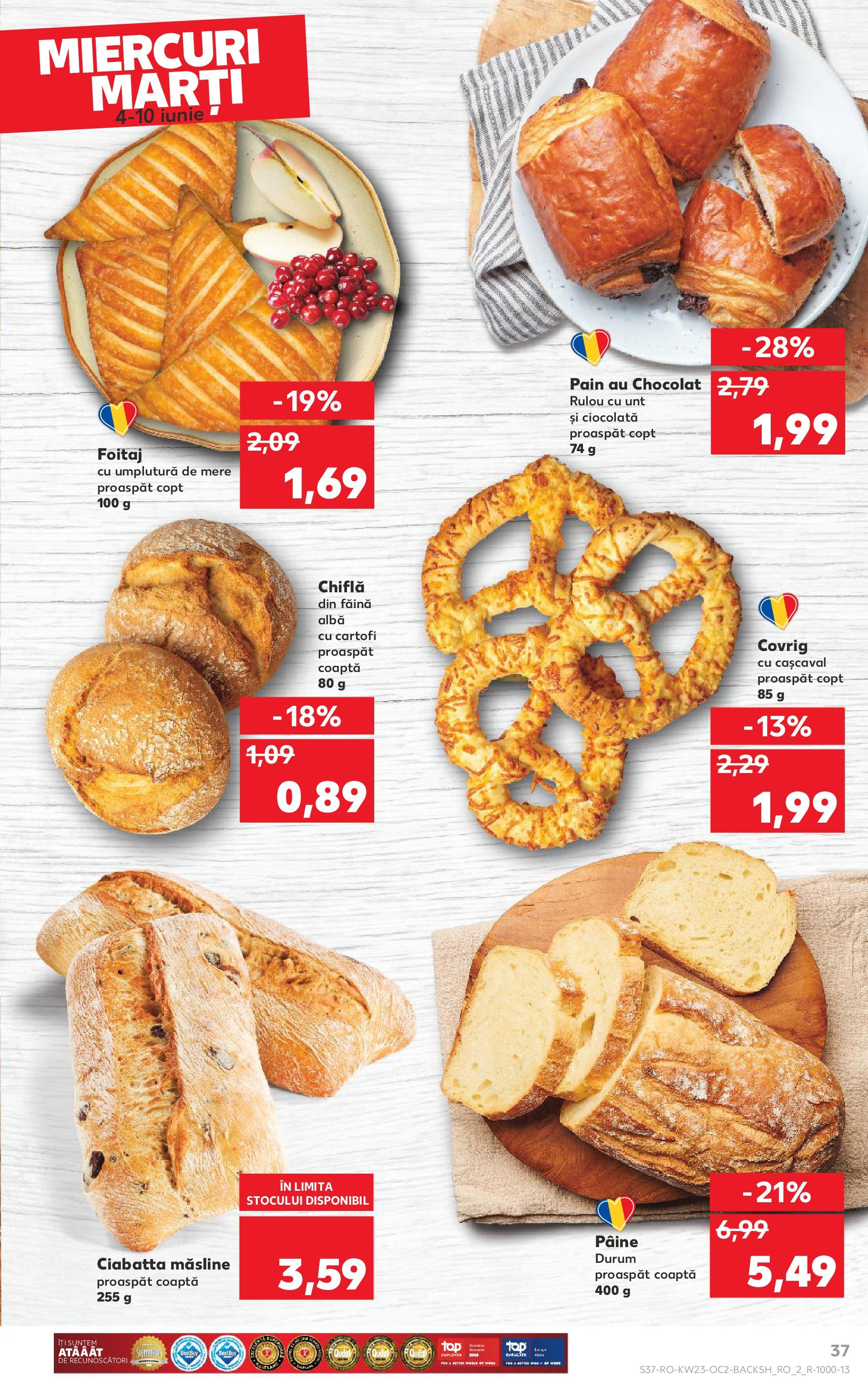 Catalog Kaufland 4 - 9 Iunie 2025 | Pagina 37 | Produse: Cașcaval, Unt, Pâine, Făină