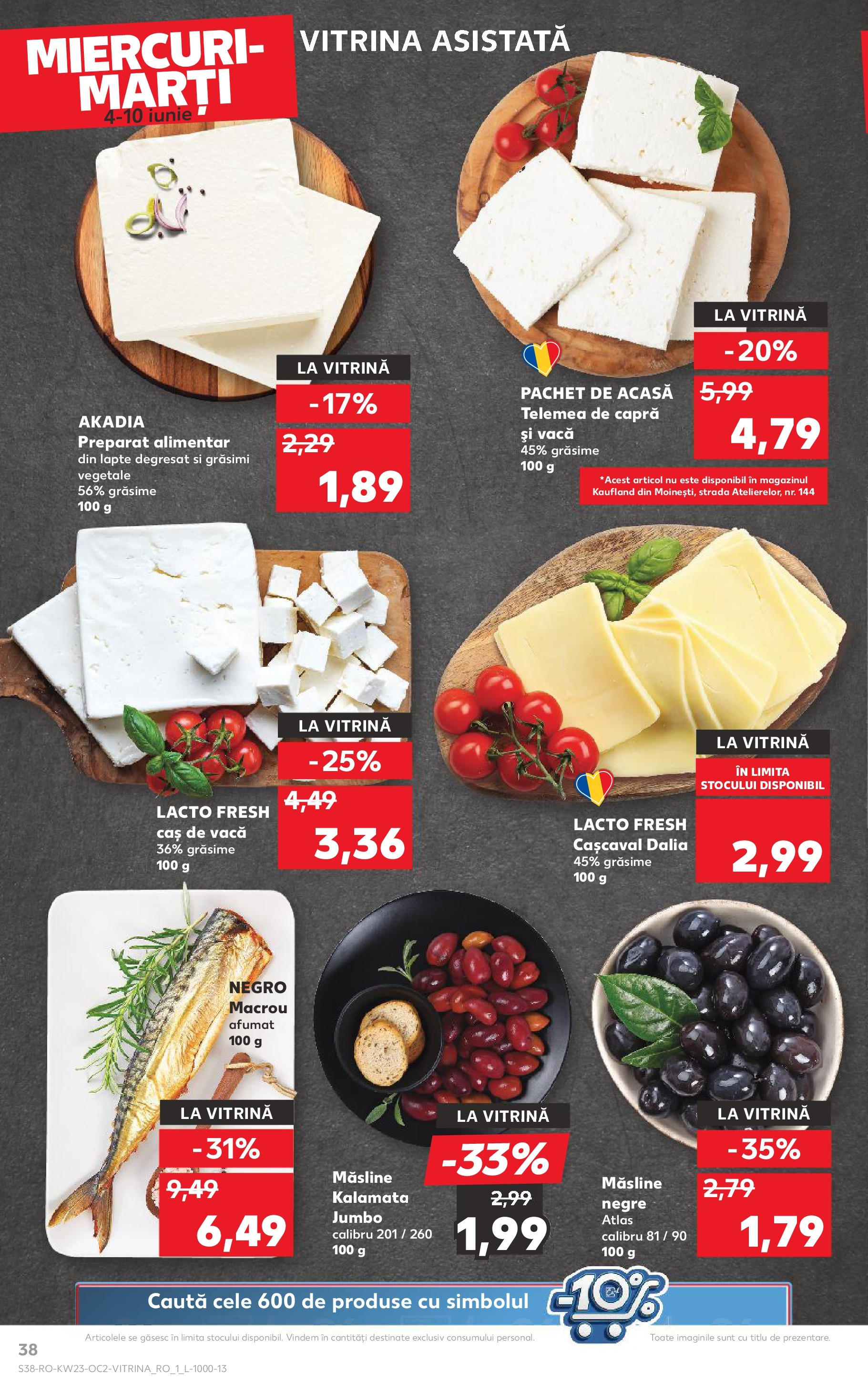 Catalog Kaufland 4 - 9 Iunie 2025 | Pagina 38 | Produse: Vitrină, Cașcaval, Măsline, Lapte