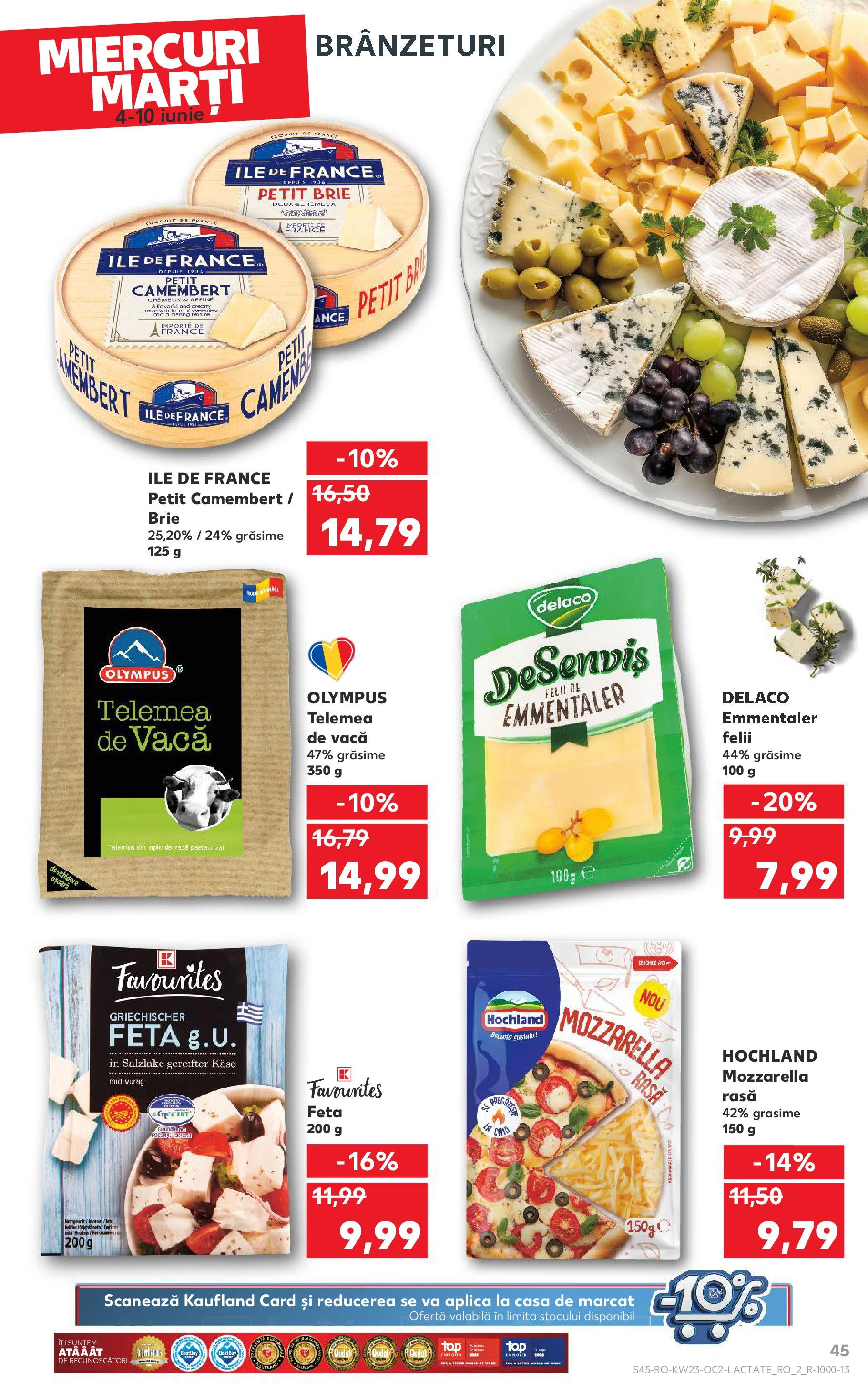 Catalog Kaufland 4 - 9 Iunie 2025 | Pagina 45 | Produse: Light Kedi Konservesi, Mozzarella
