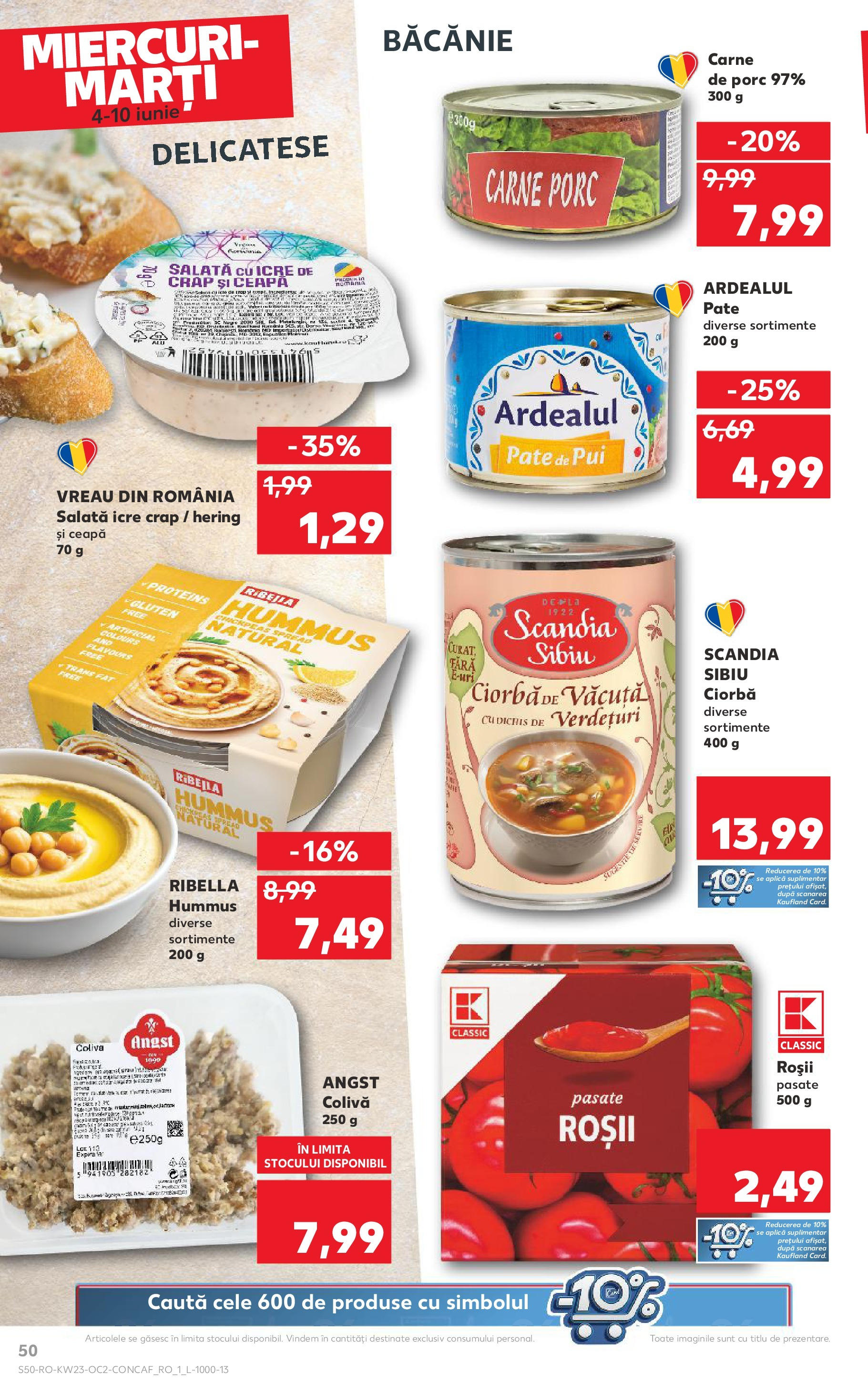 Catalog Kaufland 4 - 9 Iunie 2025 | Pagina 50 | Produse: Hacıyatmaz Kedi Oyuncağı, Salată cu icre, Salată, Ceapă