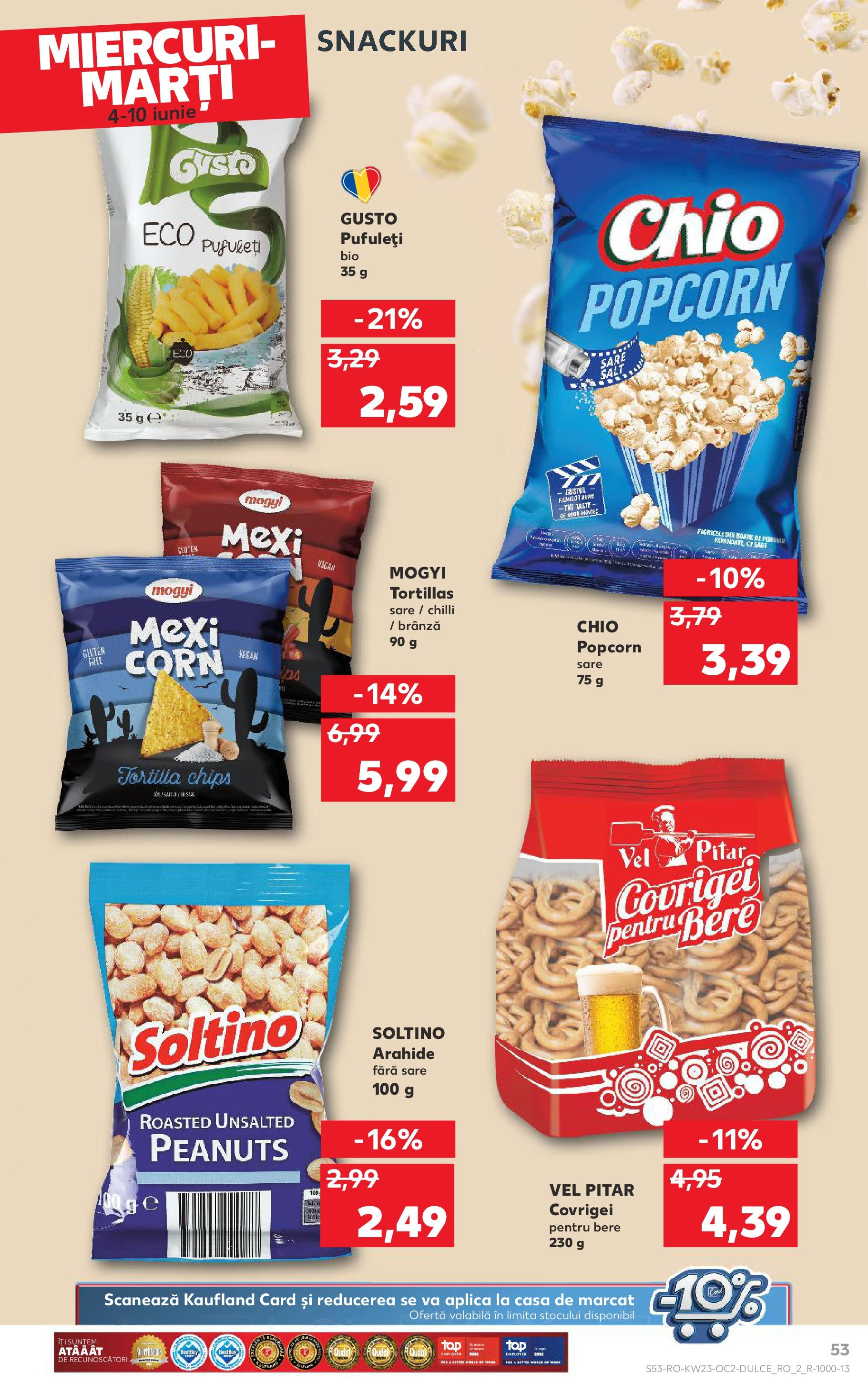 Catalog Kaufland 4 - 9 Iunie 2025 | Pagina 53 | Produse: Brânză, Bere, Pufuleți, Tortillas