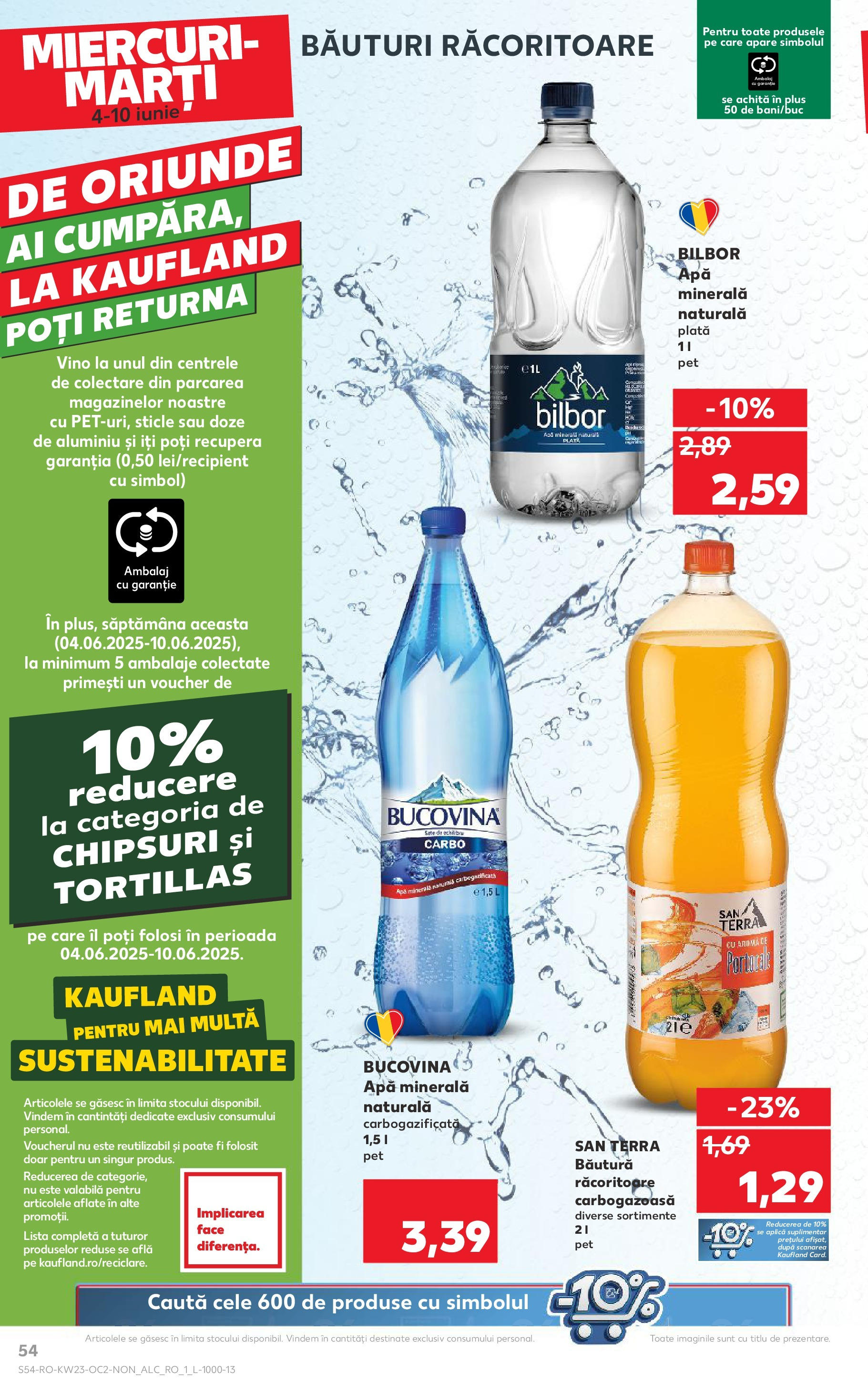 Catalog Kaufland 4 - 9 Iunie 2025 | Pagina 54 | Produse: Yazı tahtası kalemi, Chipsuri, Tortillas, Apă