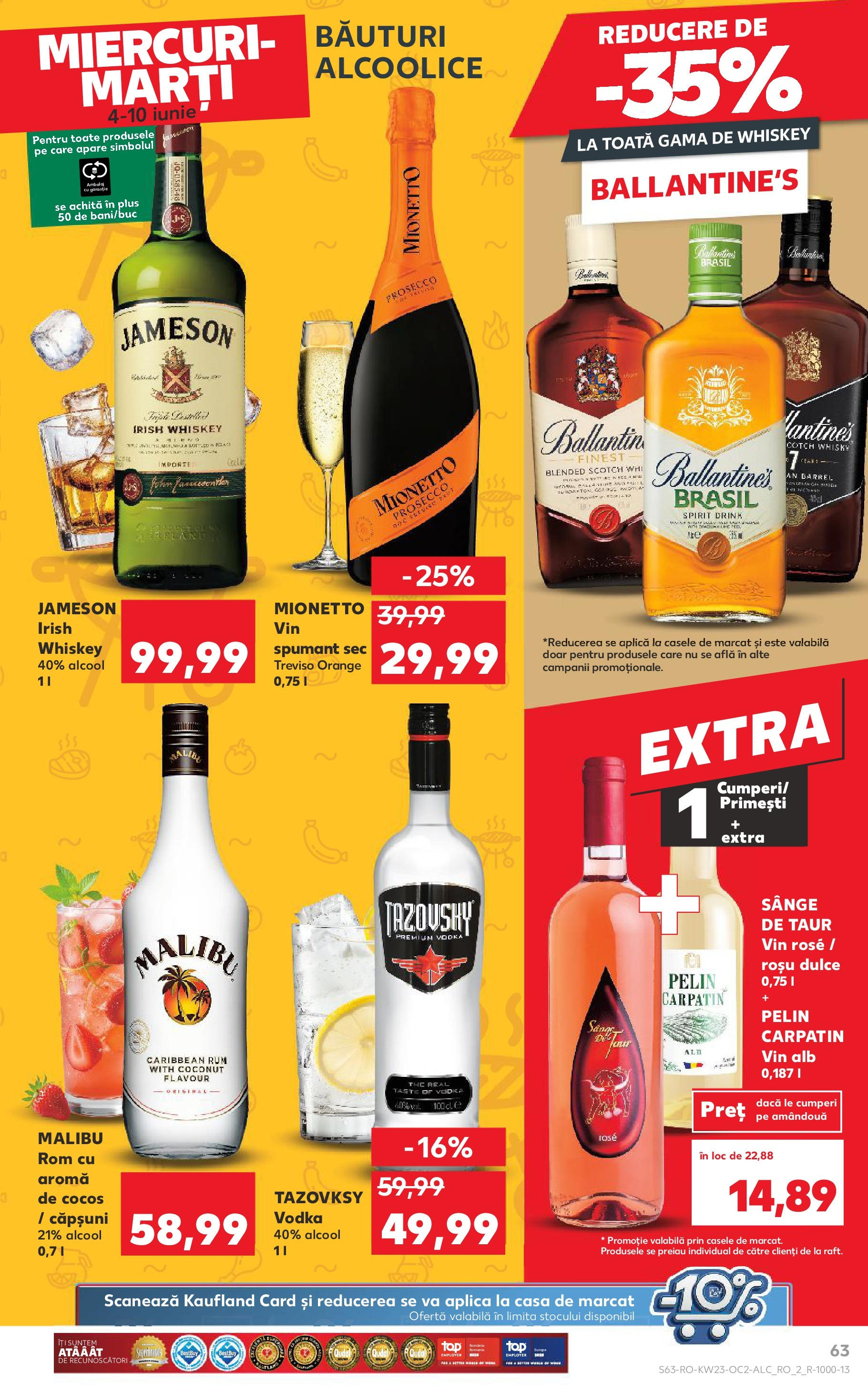 Catalog Kaufland 4 - 9 Iunie 2025 | Pagina 63 | Produse: Vin, Rom, Vodka, Whiskey