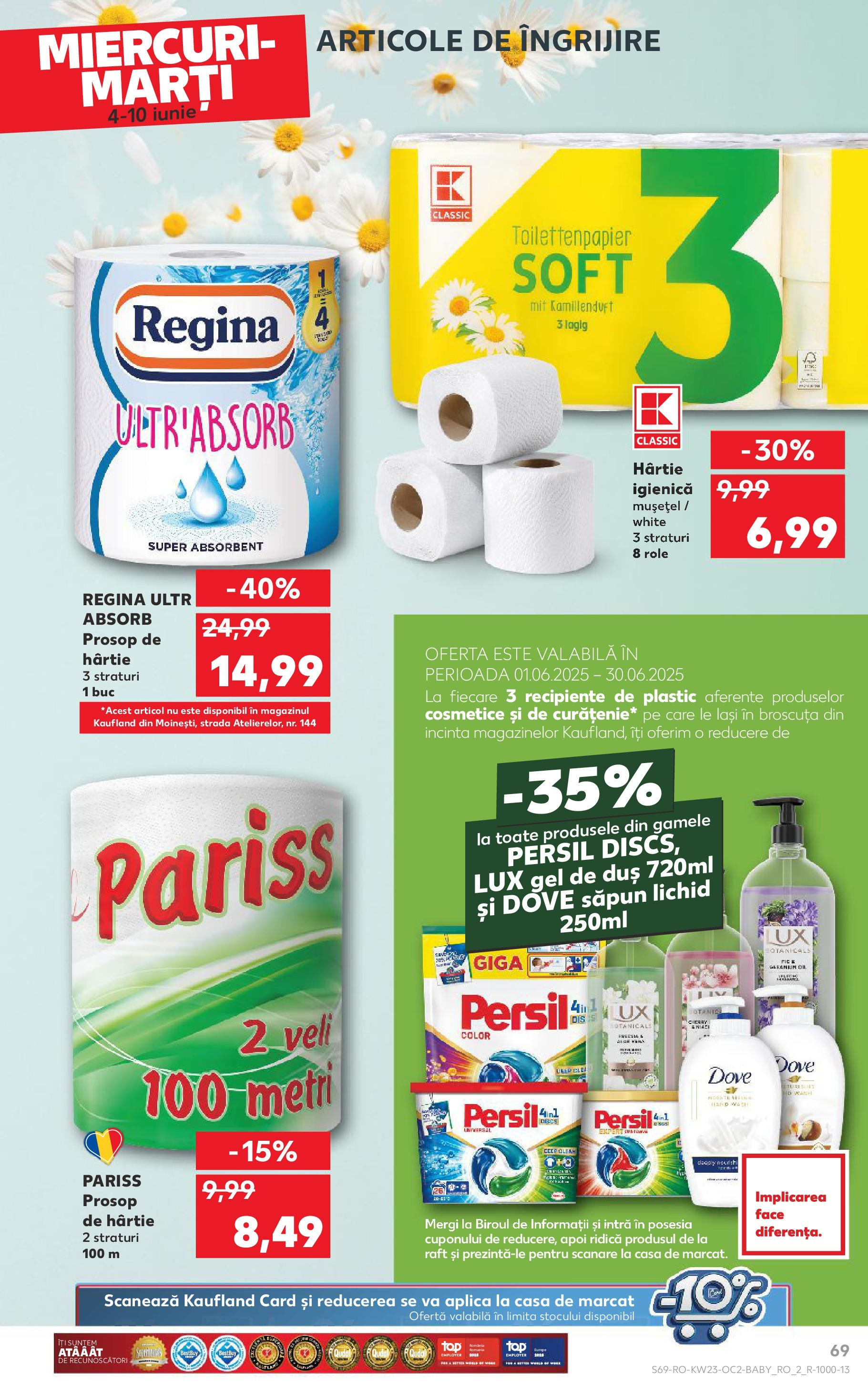 Catalog Kaufland 4 - 9 Iunie 2025 | Pagina 69 | Produse: Role, Duș, Recipiente, Săpun
