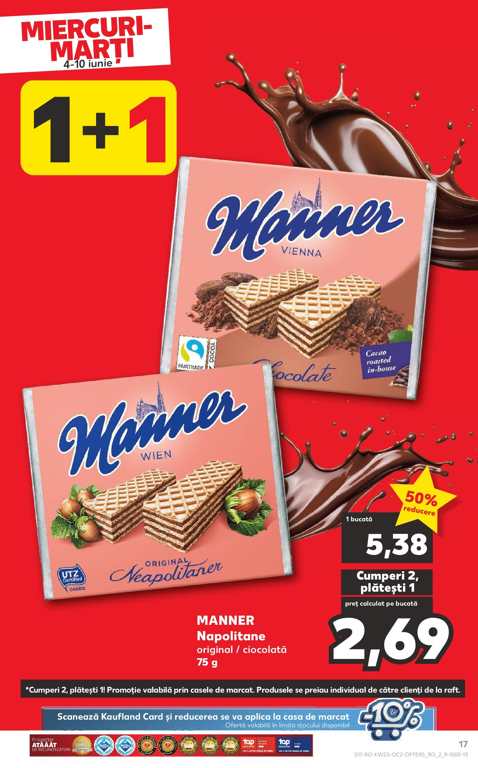 Catalog Kaufland 4 - 9 Iunie 2025 | Pagina 17 | Produse: Napolitane, Ciocolată, Cacao