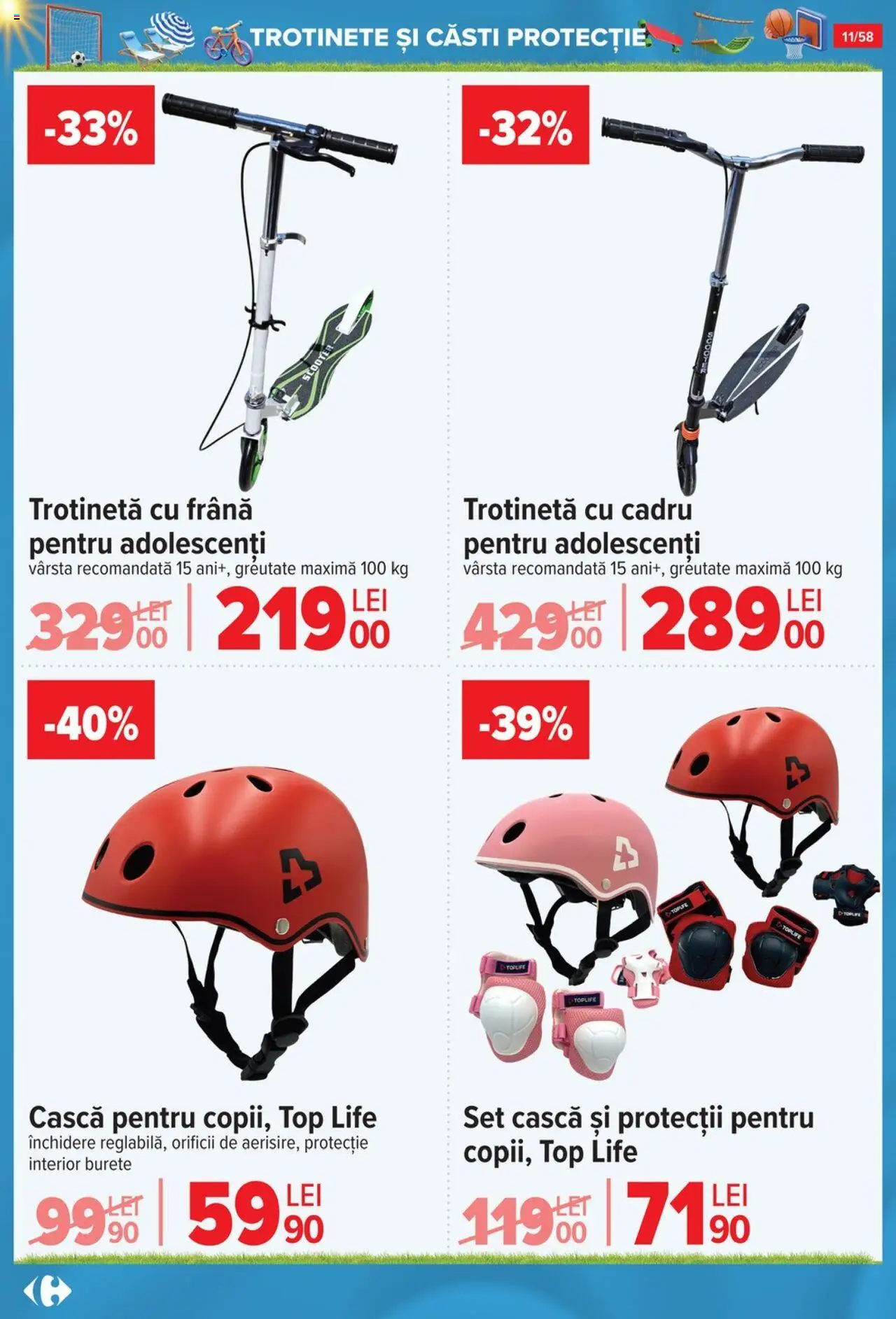 Catalog Carrefour 4 - 30 Iunie 2025 | Pagina 11 | Produse: Căști, Top, Trotinetă, Burete