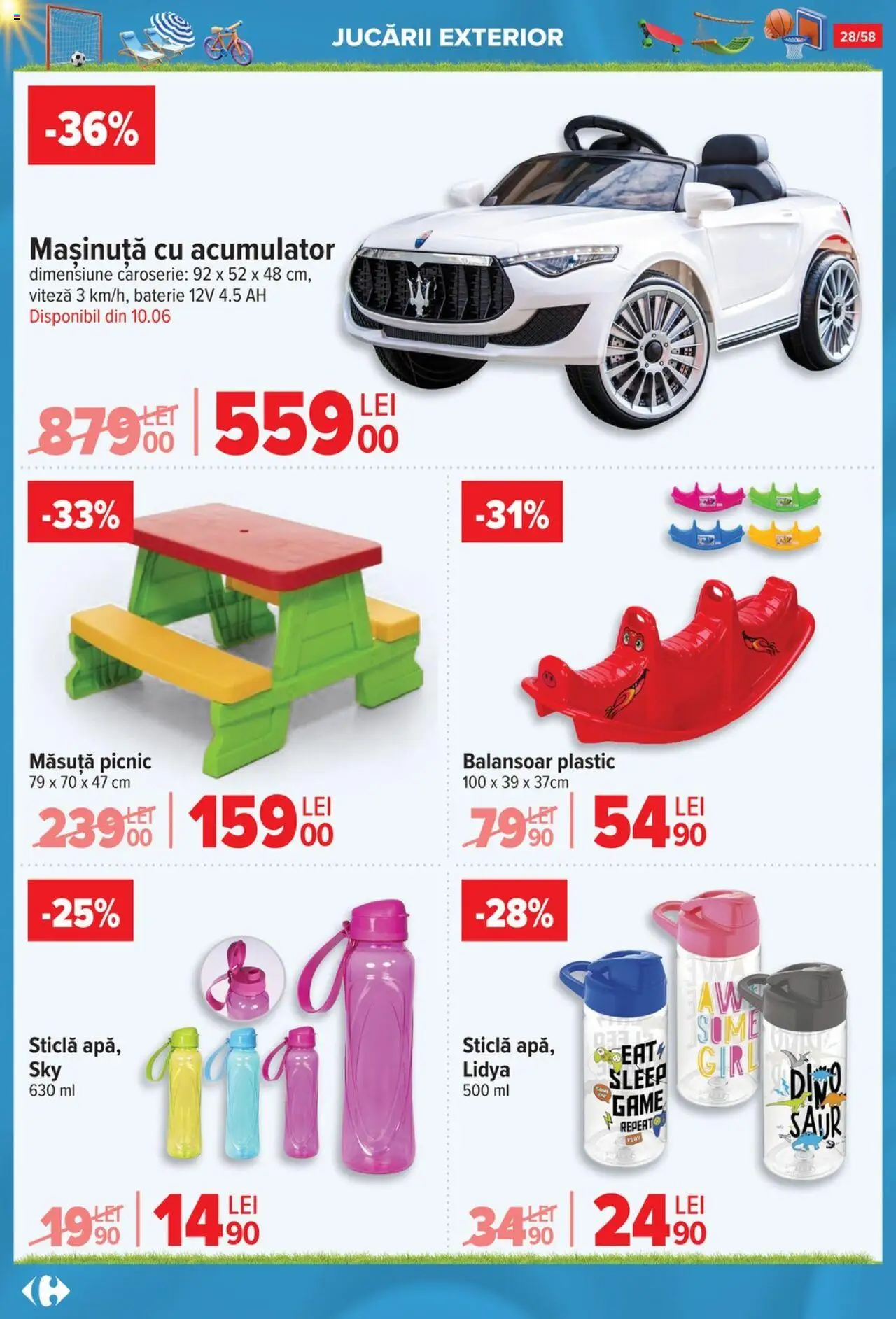 Catalog Carrefour 4 - 30 Iunie 2025 | Pagina 28 | Produse: Baterie, Balansoar